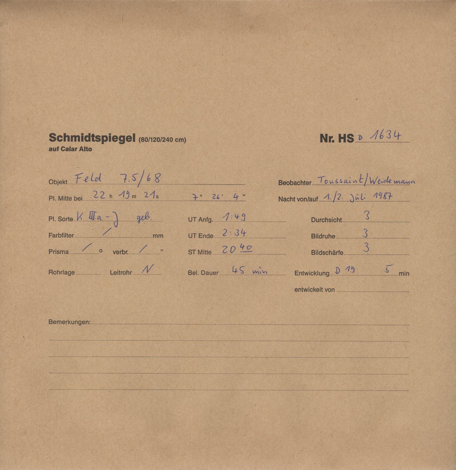 Plate envelope