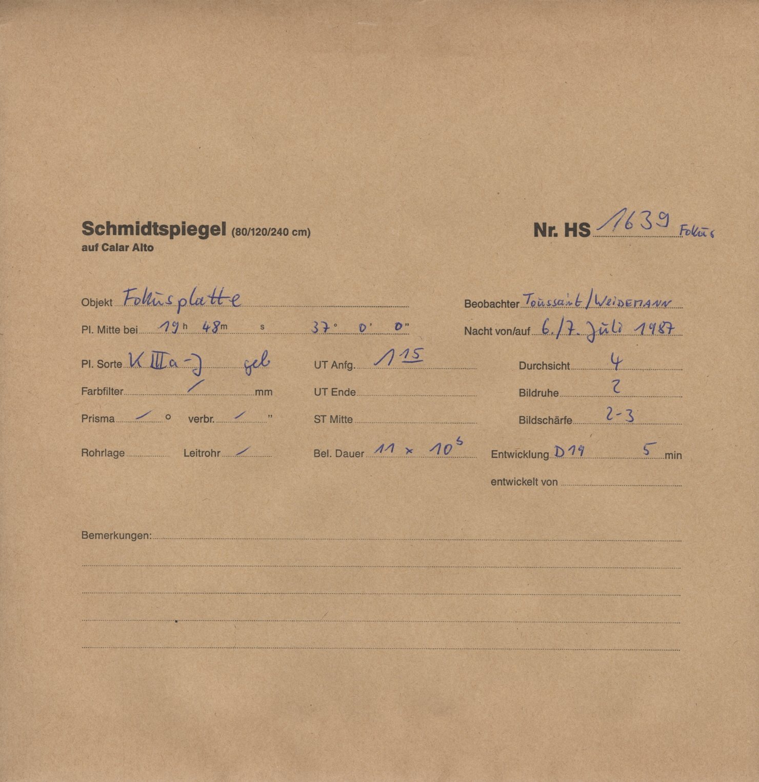 Plate envelope