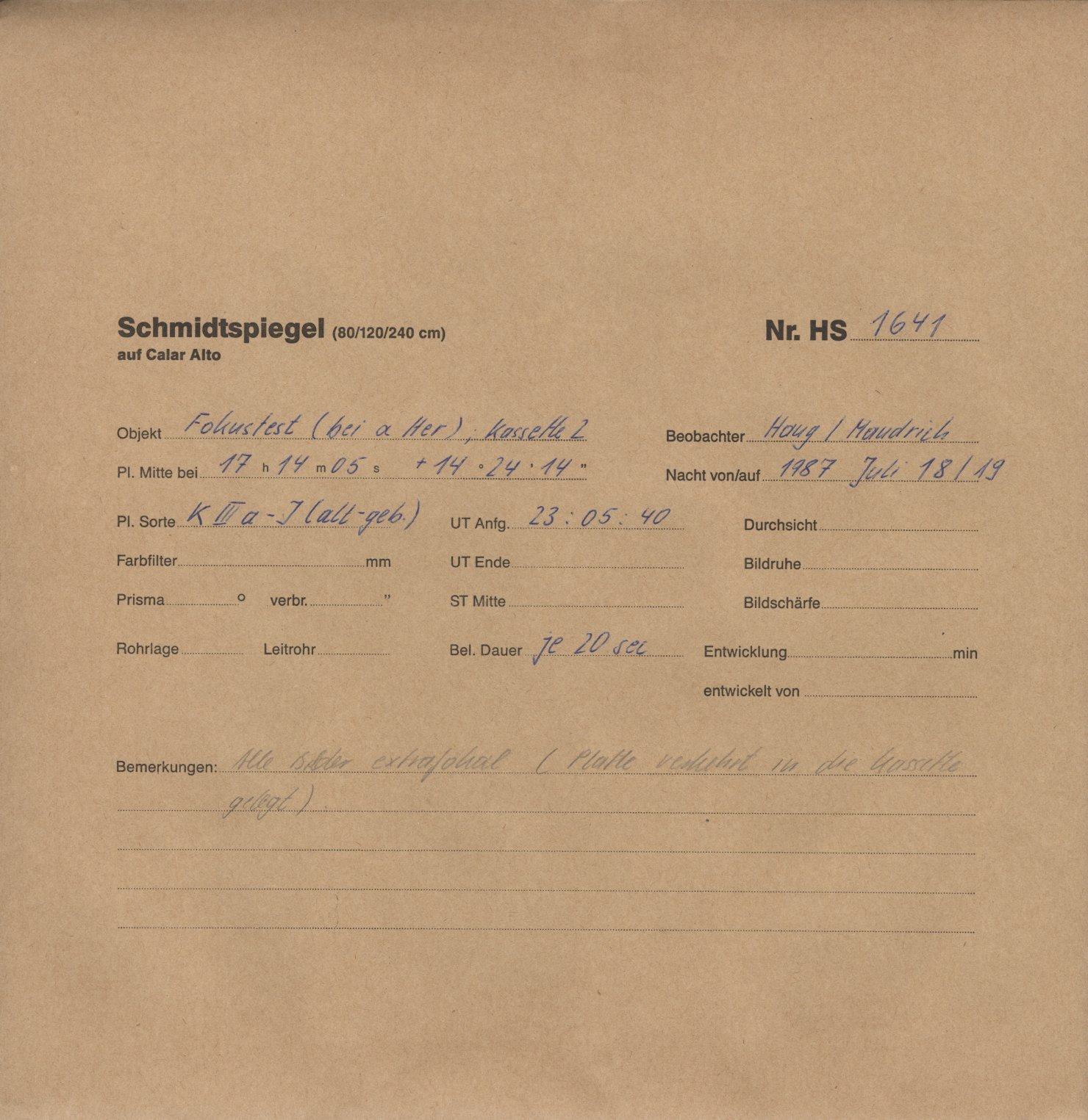 Plate envelope