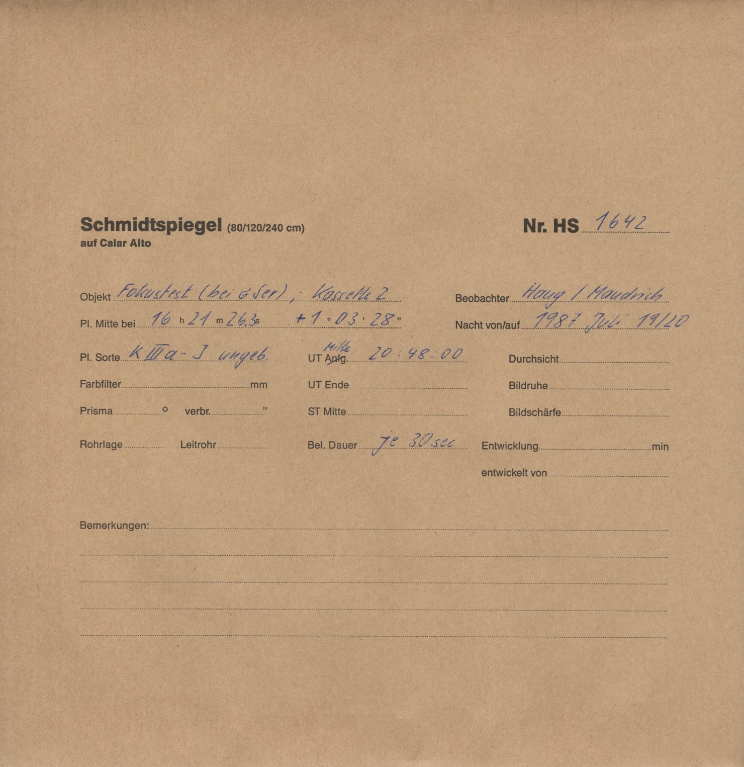 Plate envelope