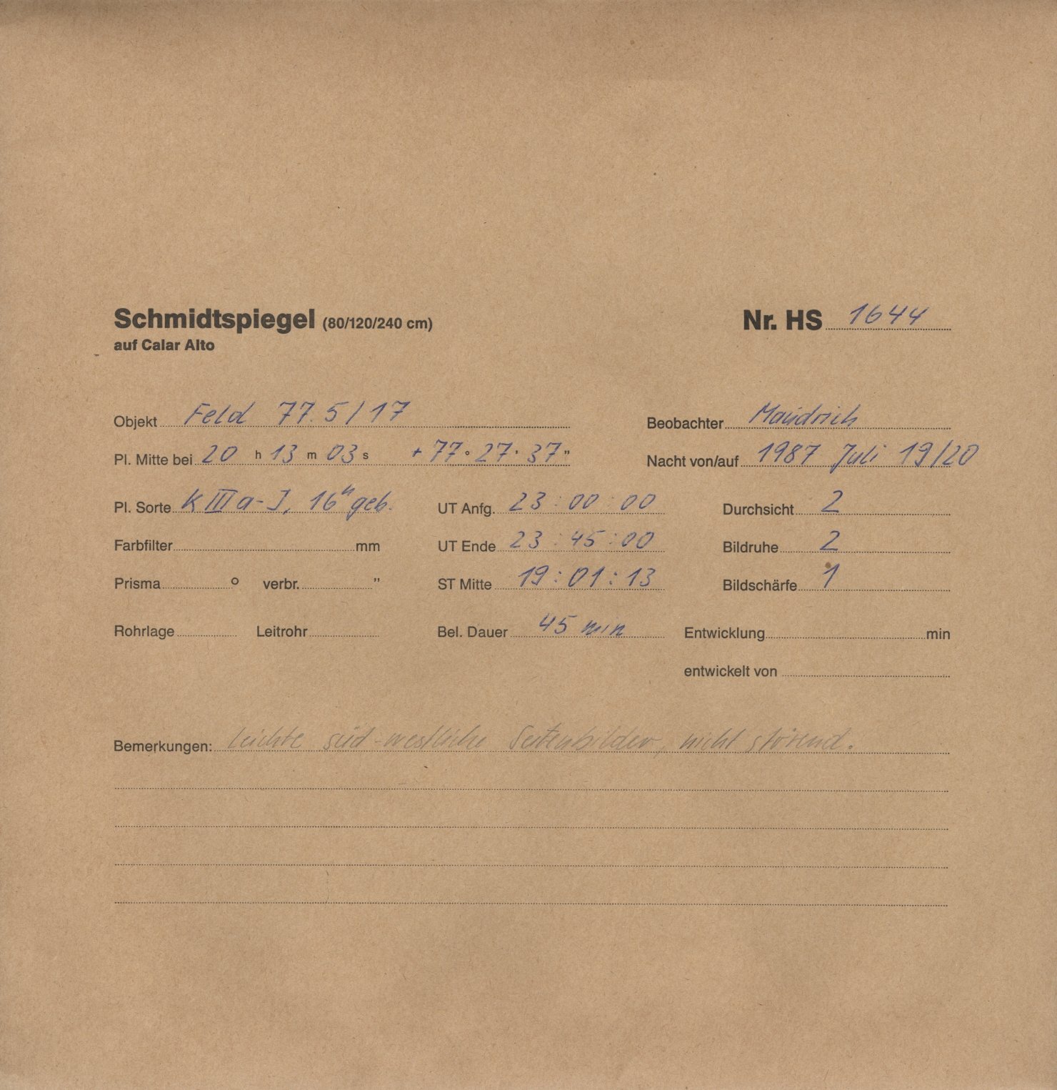 Plate envelope