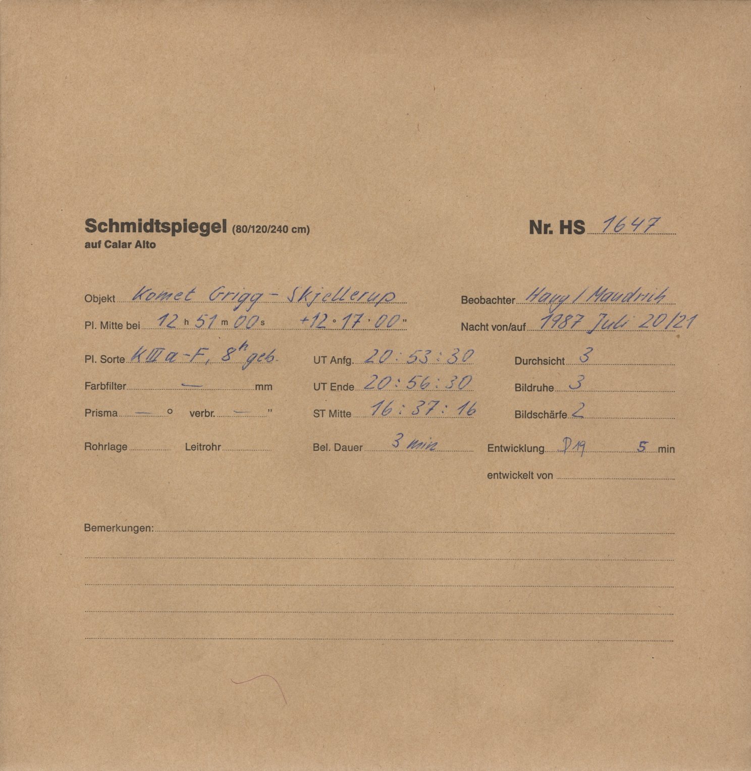 Plate envelope