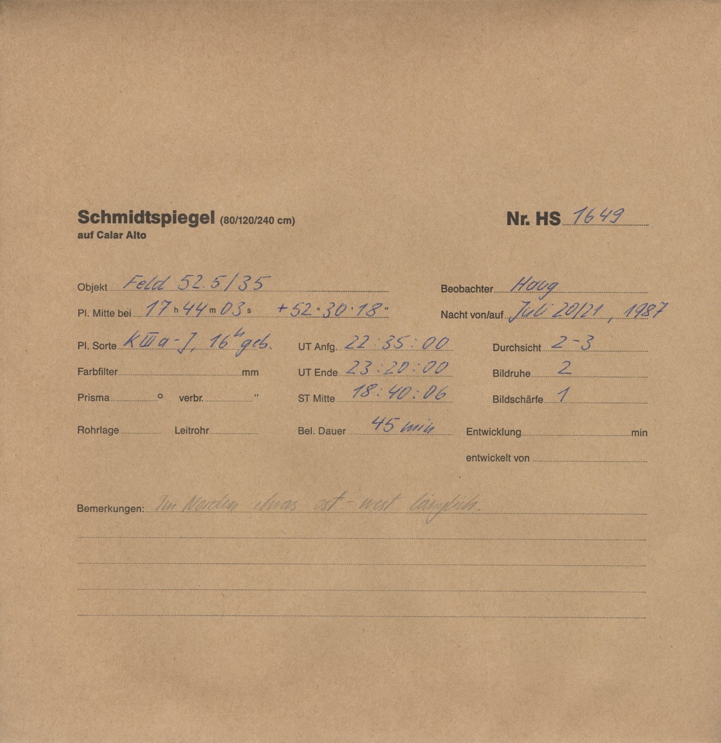 Plate envelope
