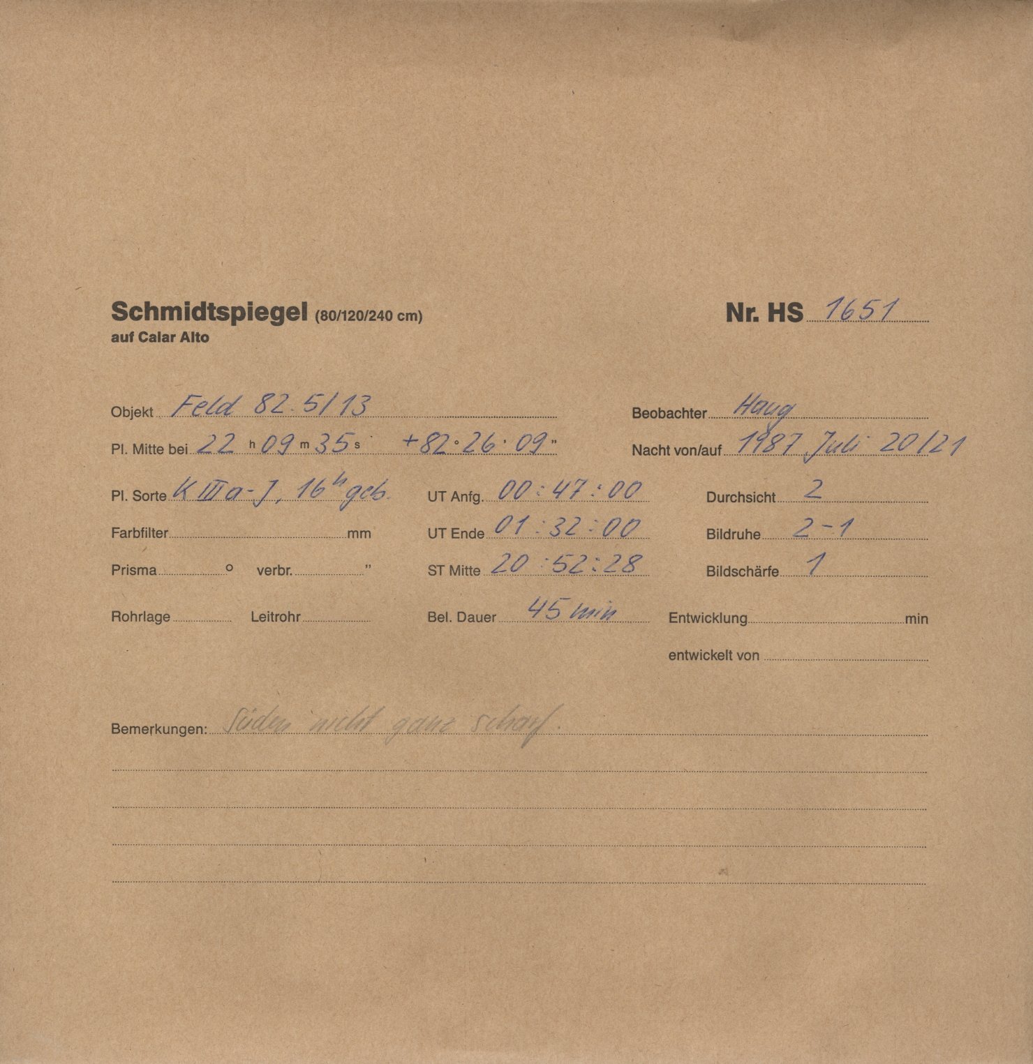 Plate envelope