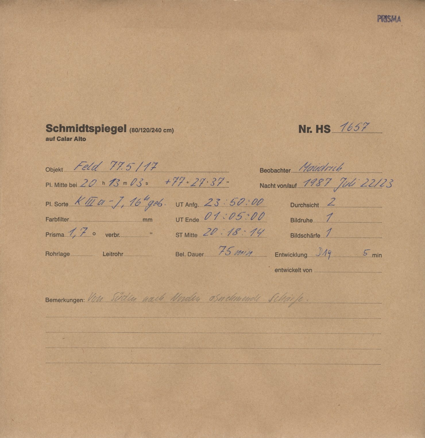 Plate envelope