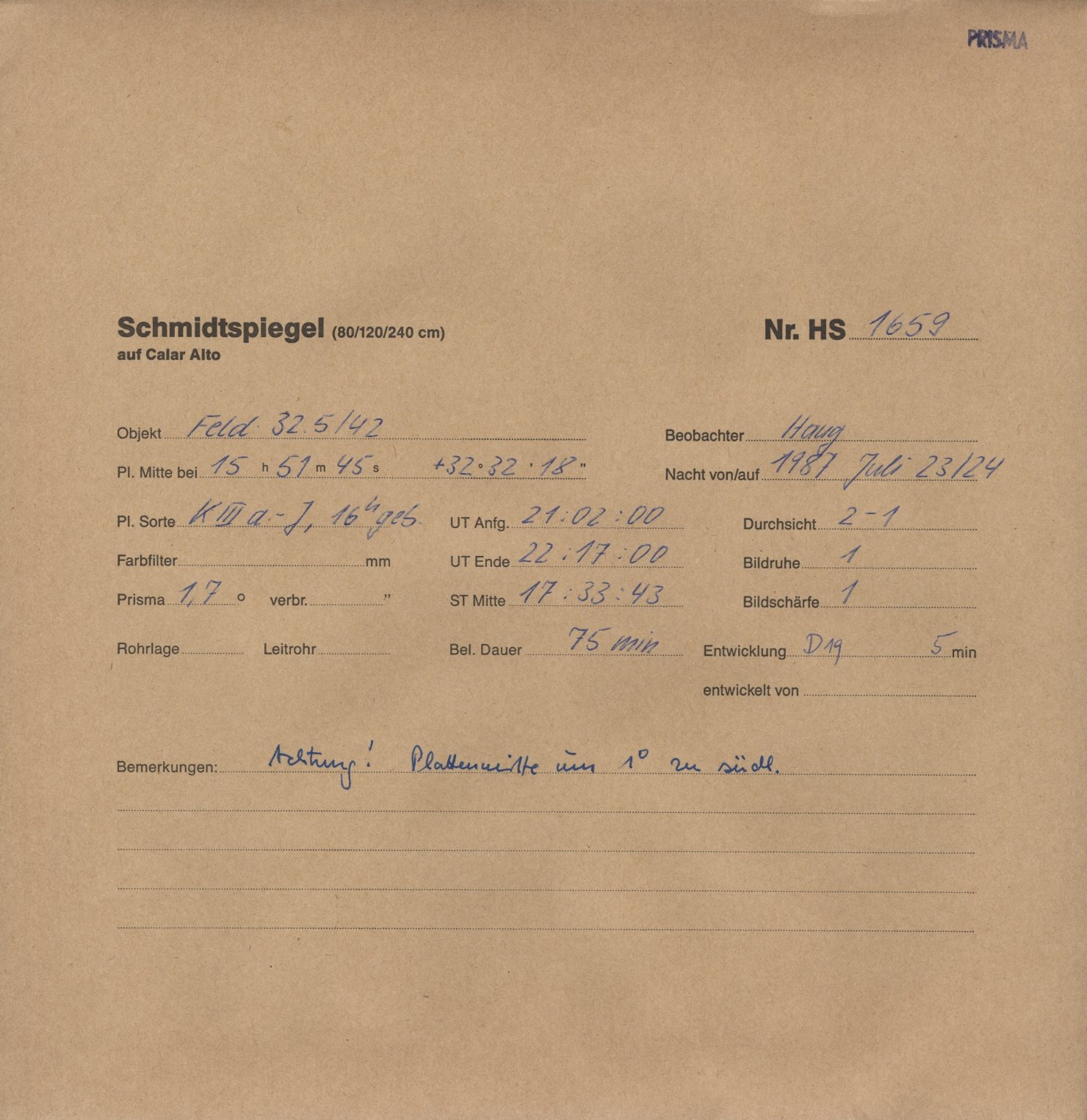 Plate envelope