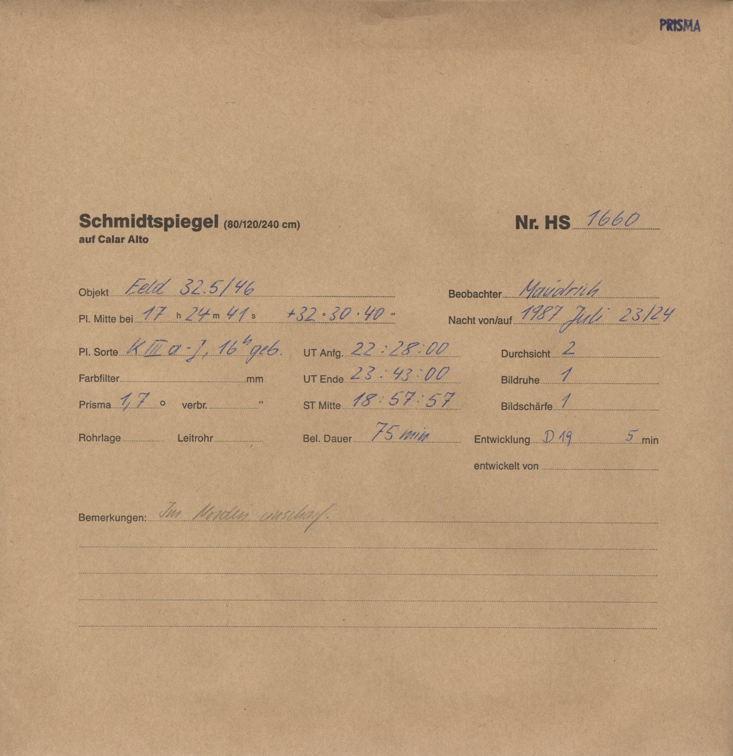 Plate envelope