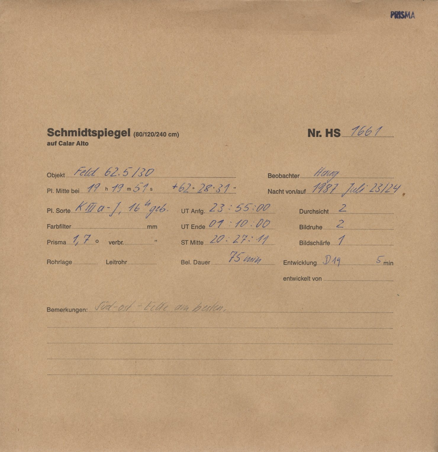Plate envelope