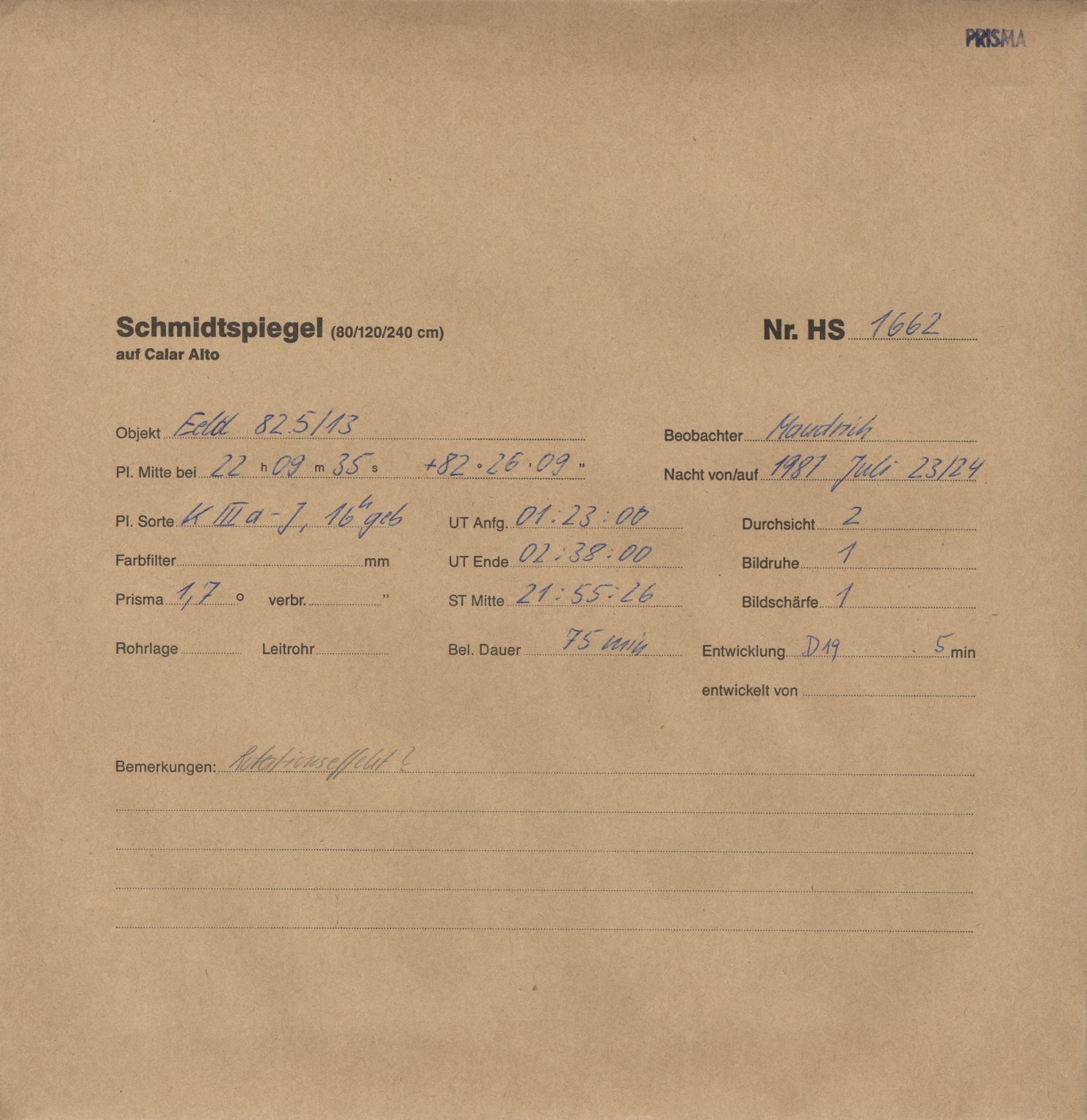 Plate envelope