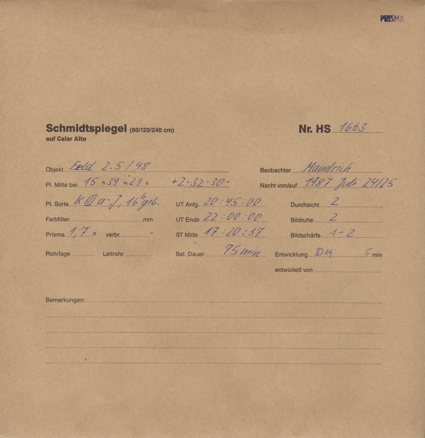 Plate envelope