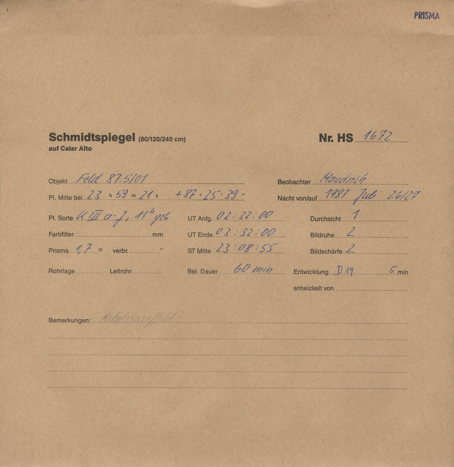 Plate envelope