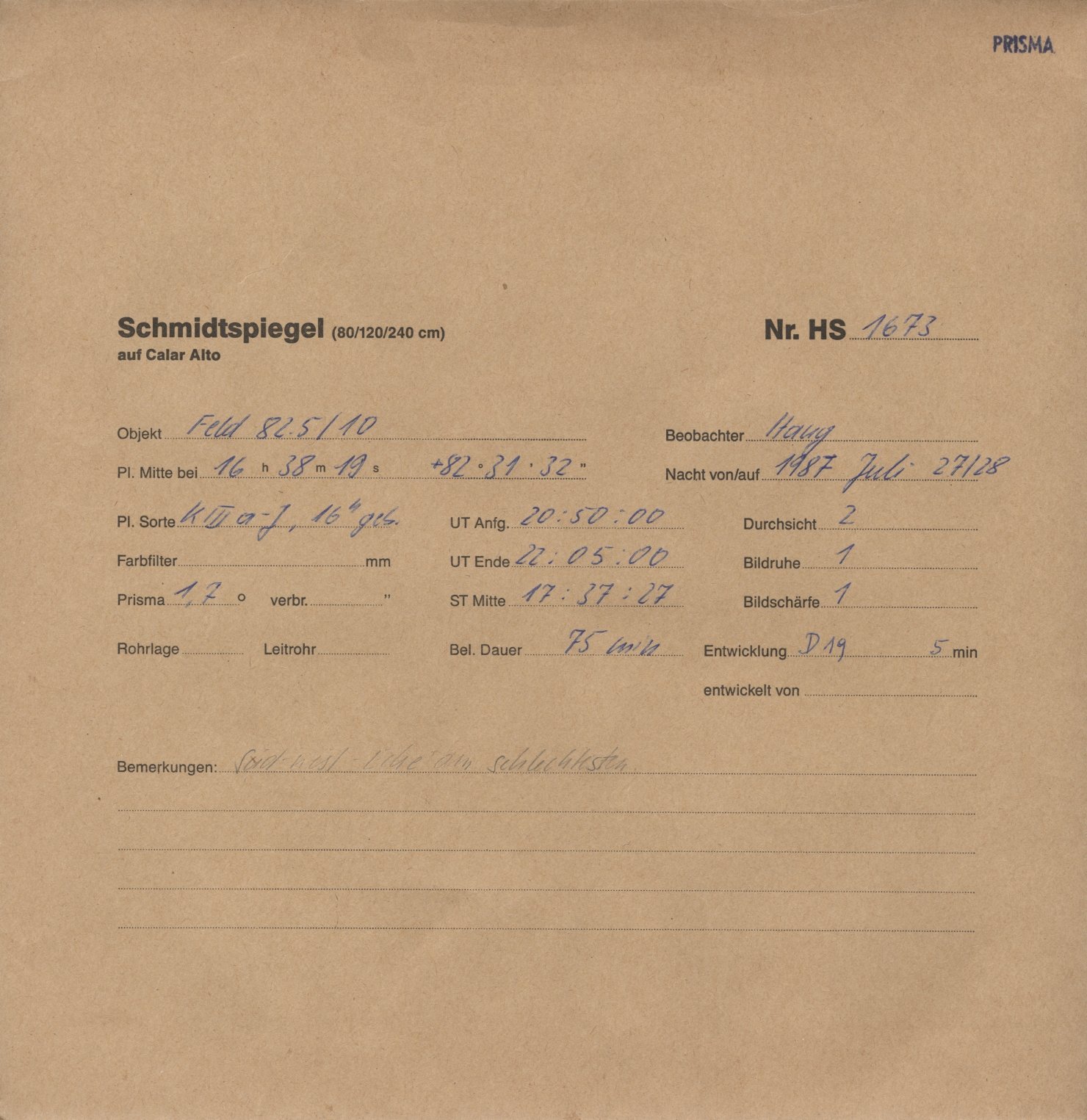 Plate envelope