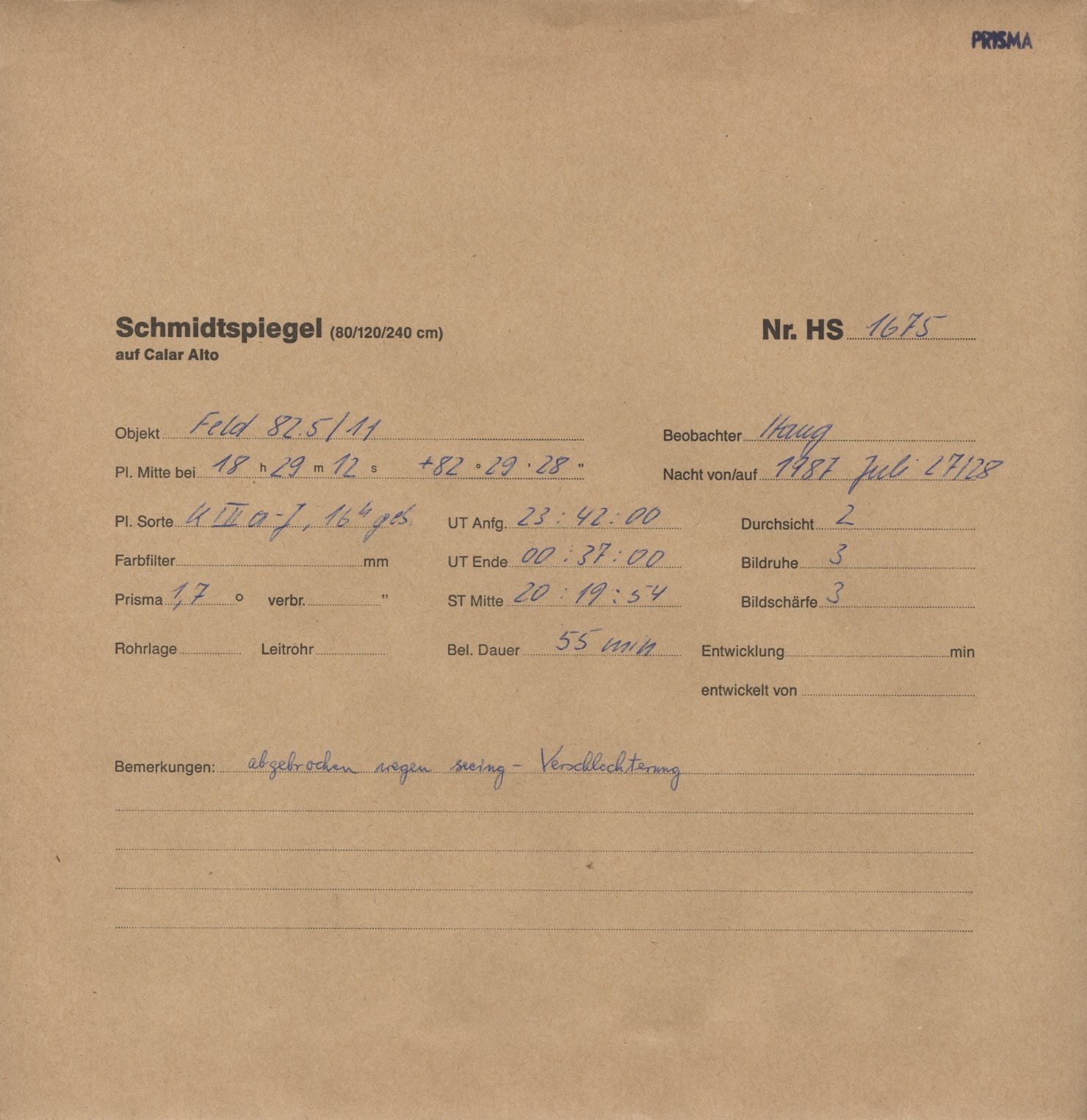 Plate envelope