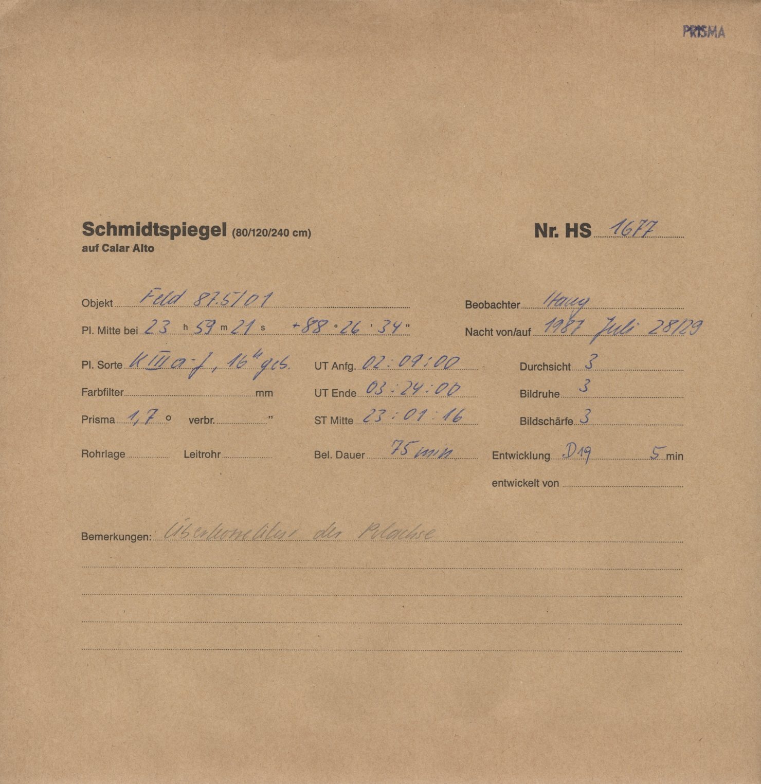 Plate envelope