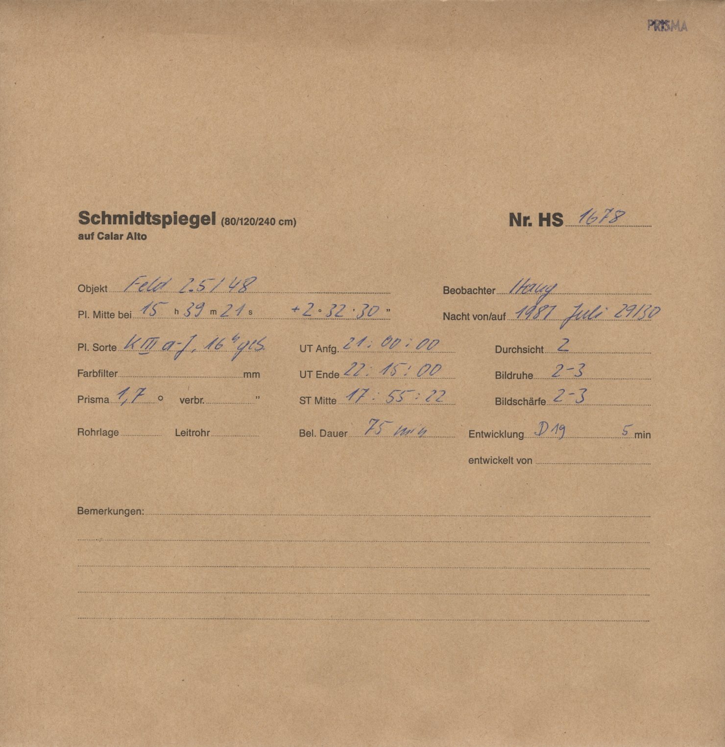 Plate envelope