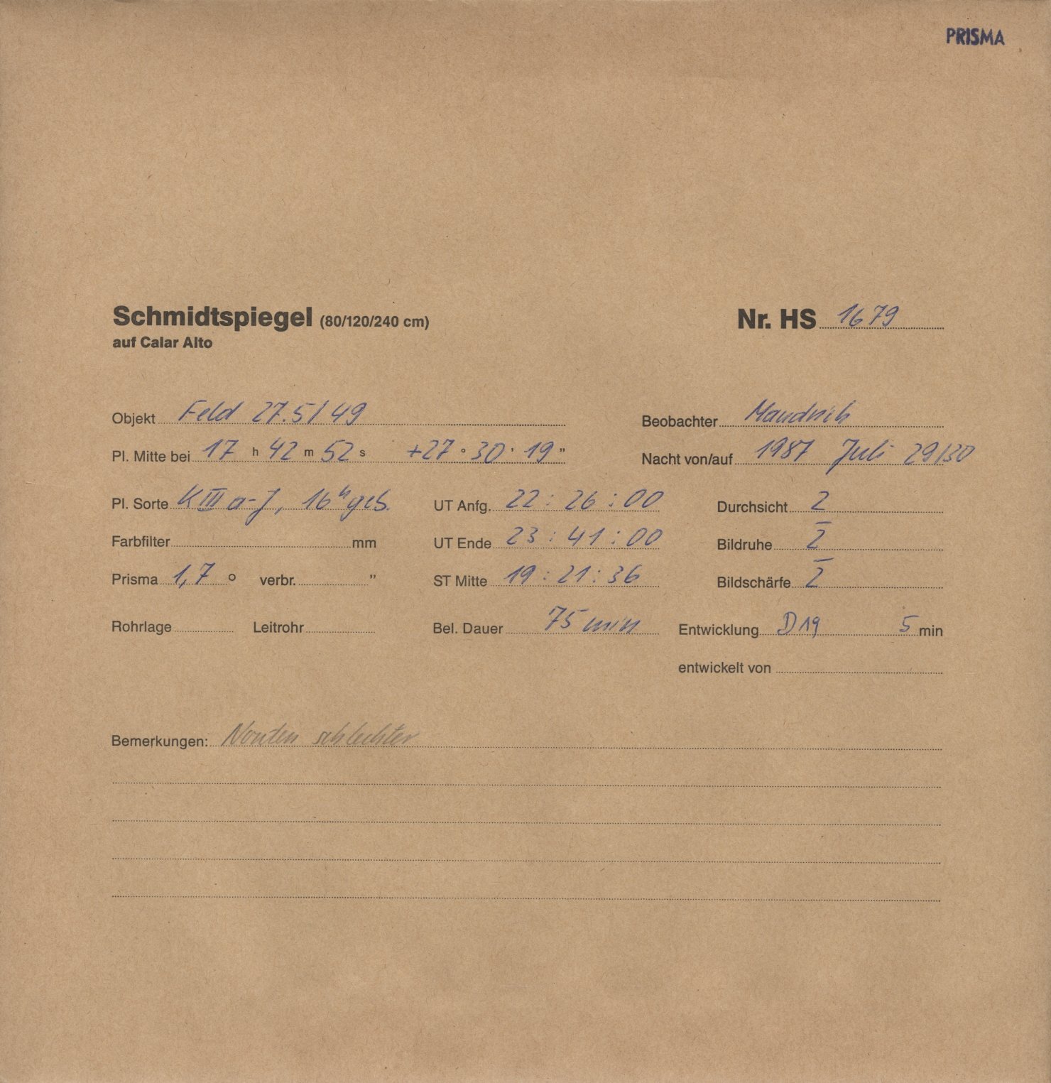 Plate envelope