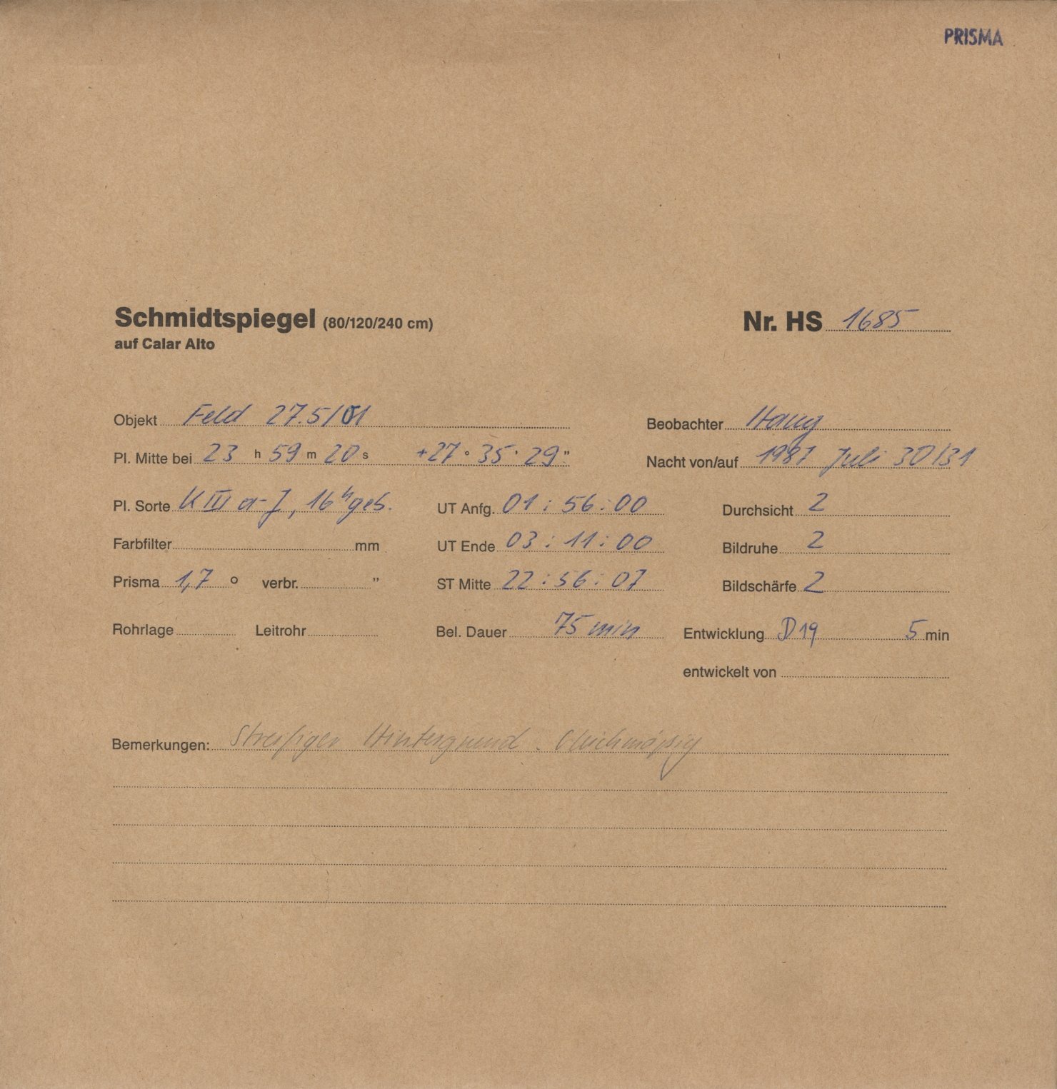 Plate envelope