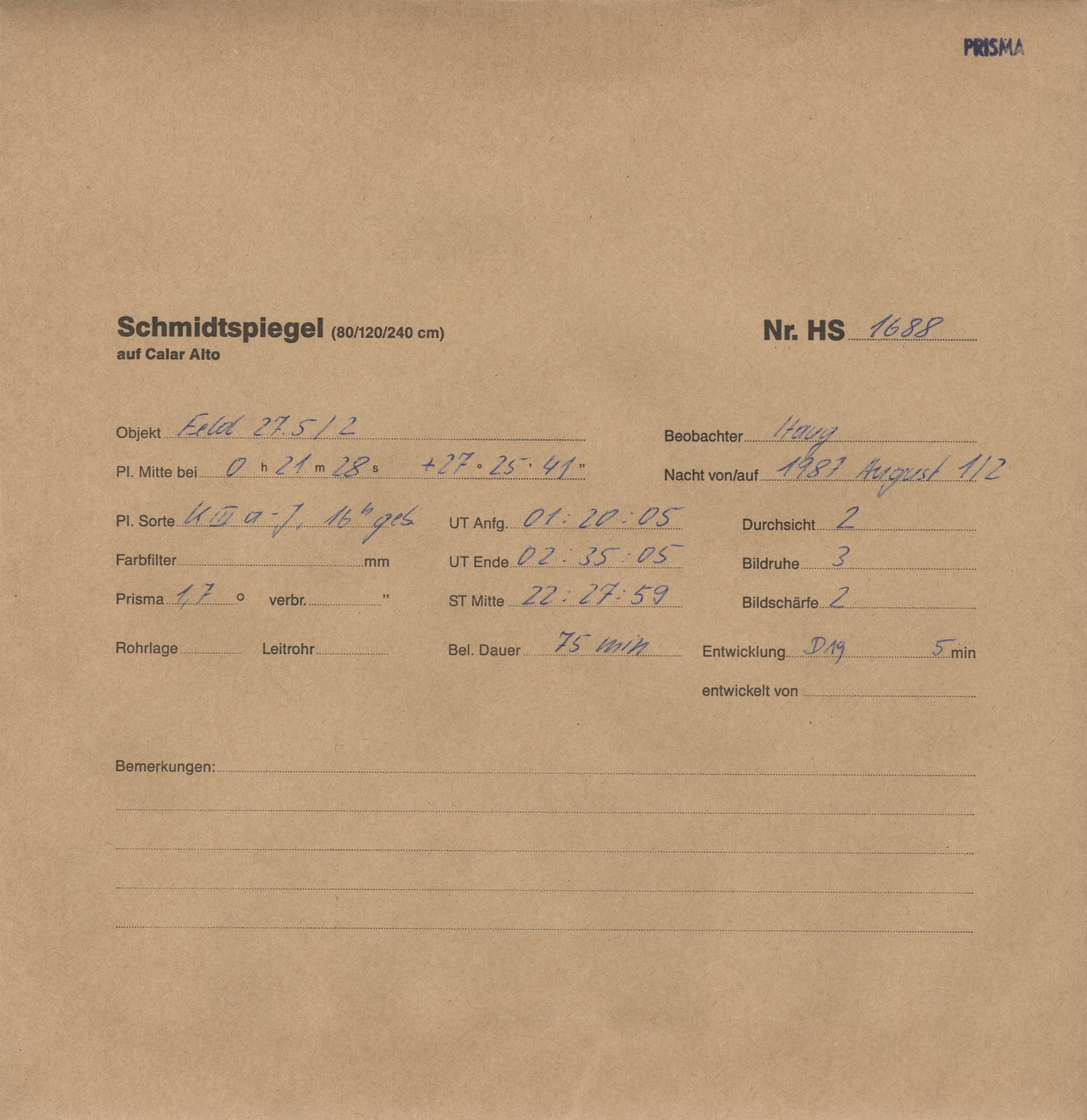 Plate envelope