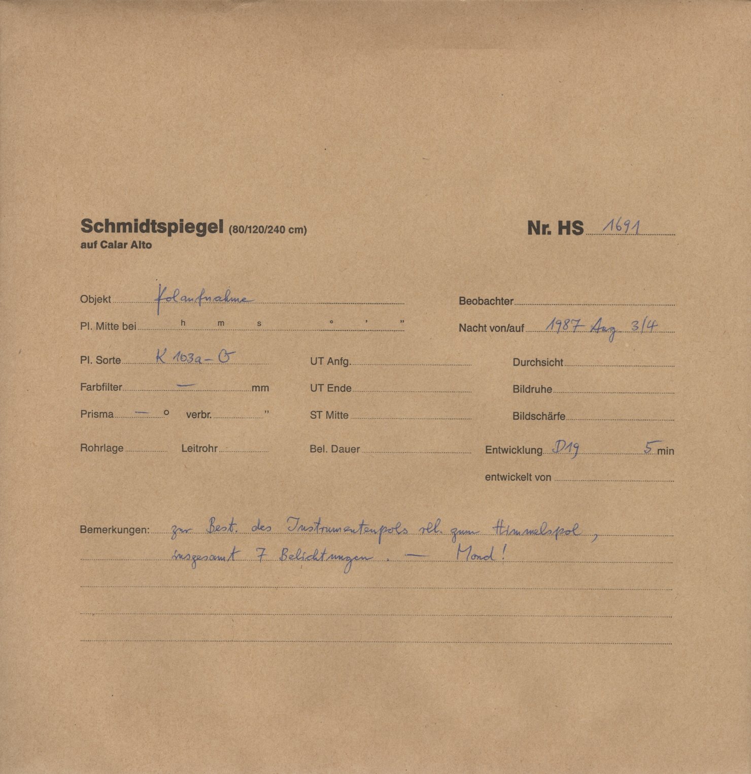 Plate envelope