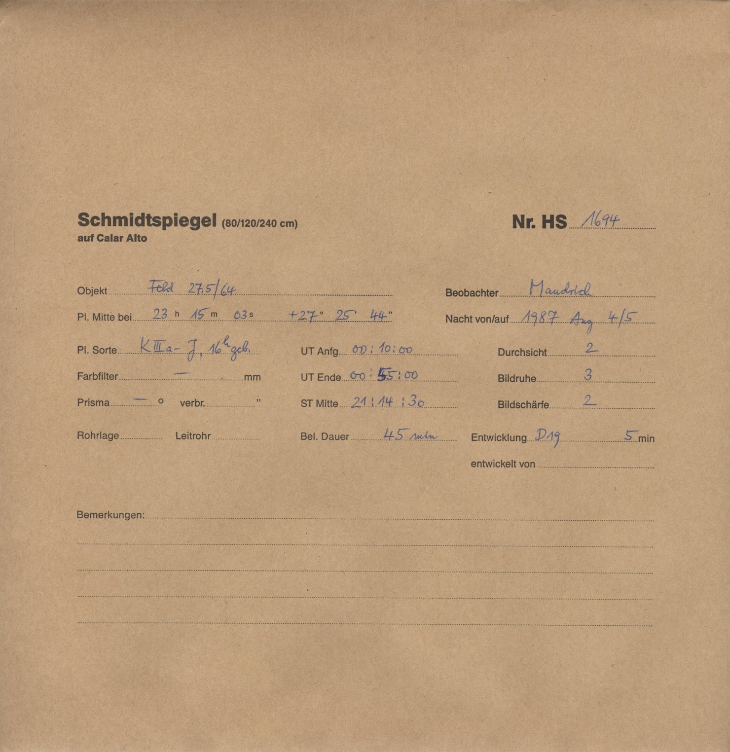 Plate envelope