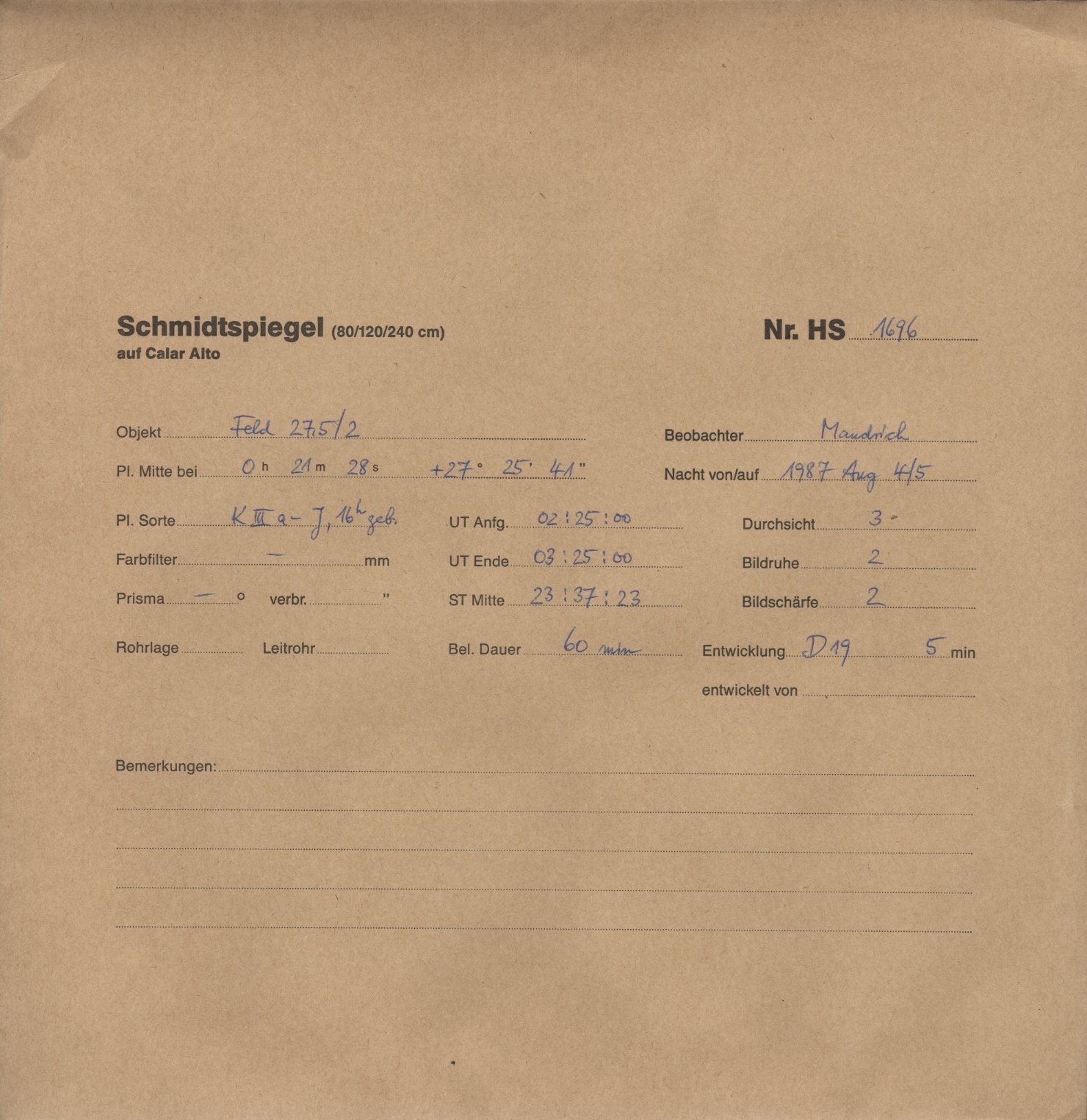 Plate envelope