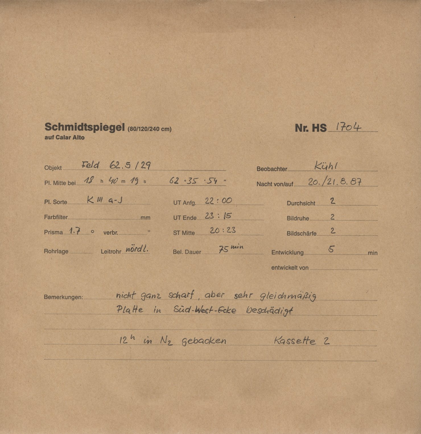 Plate envelope