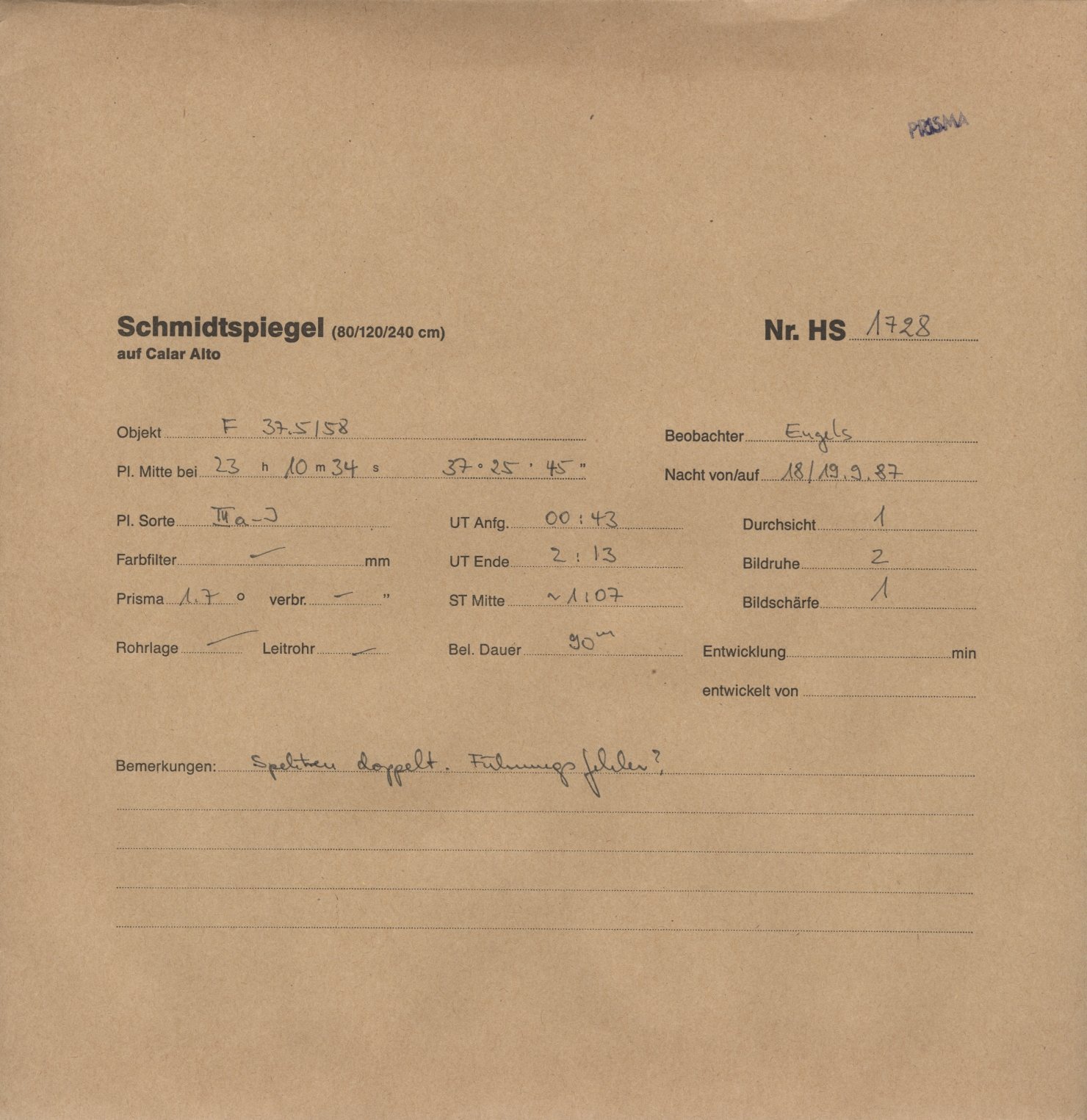 Plate envelope