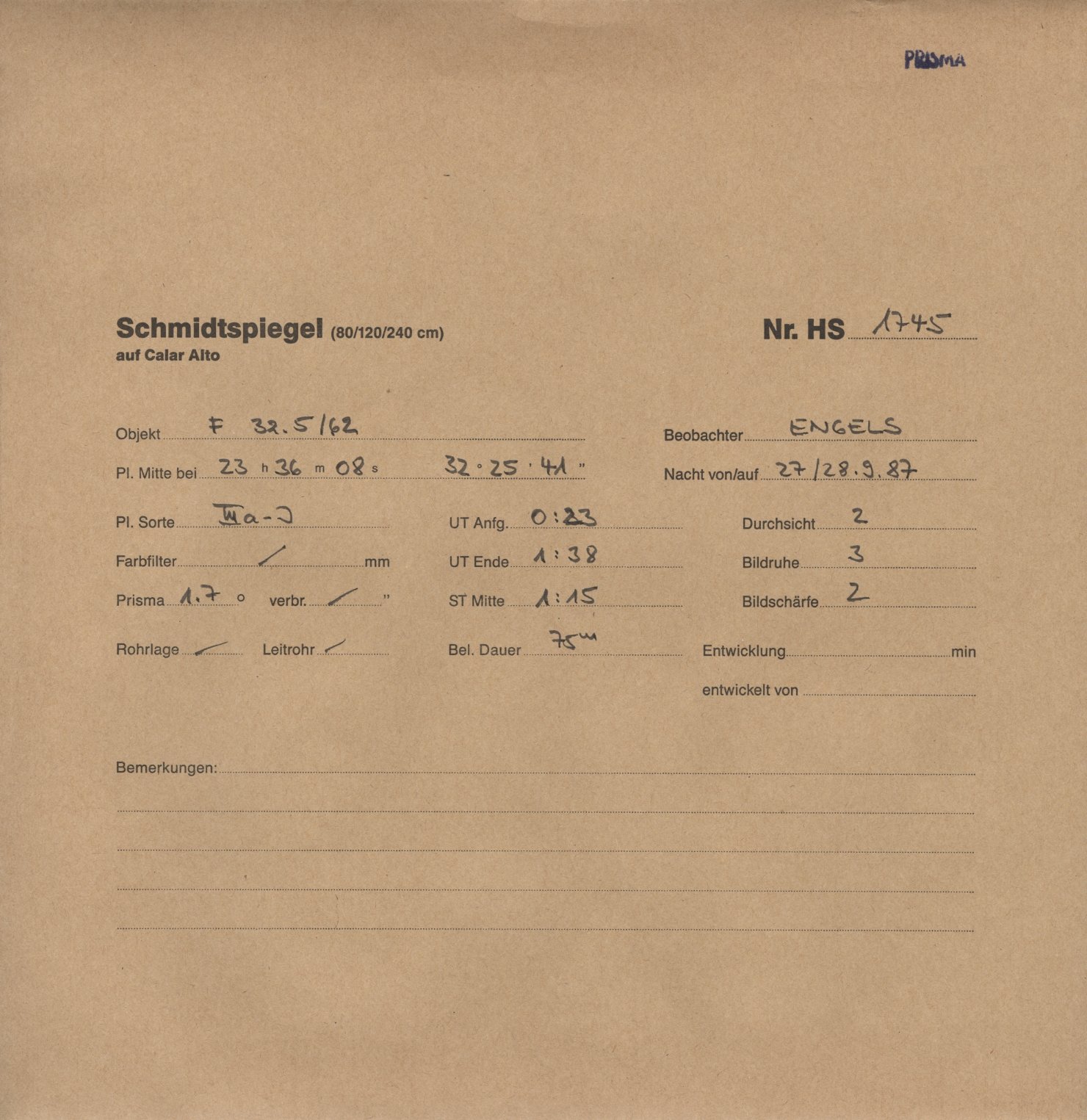 Plate envelope