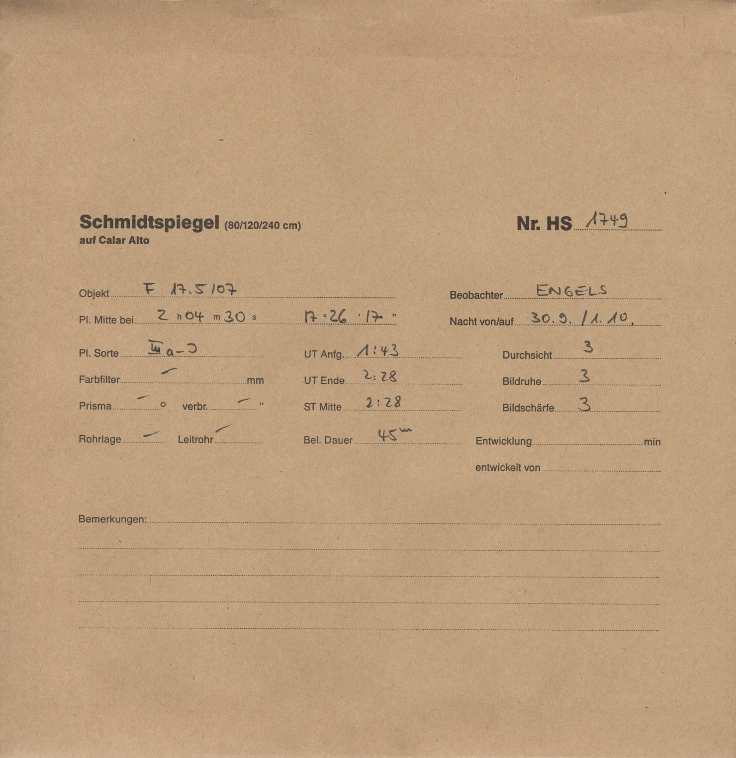 Plate envelope