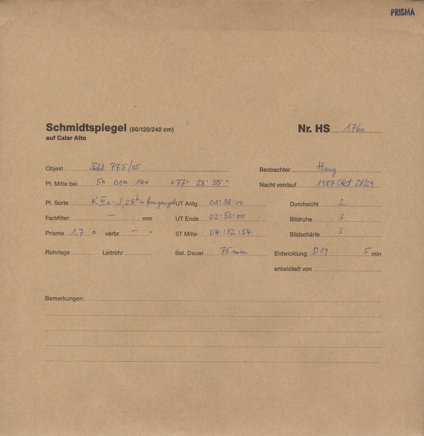 Plate envelope
