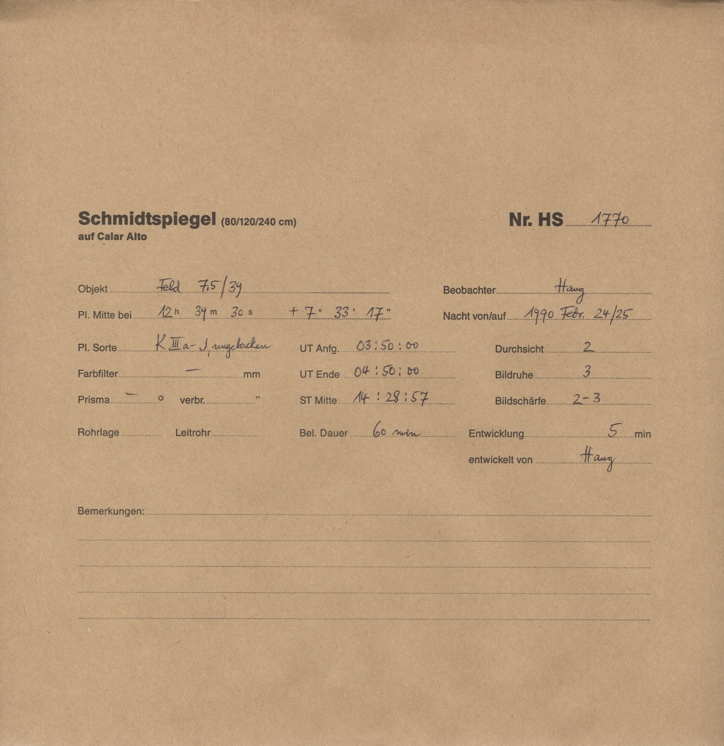 Plate envelope