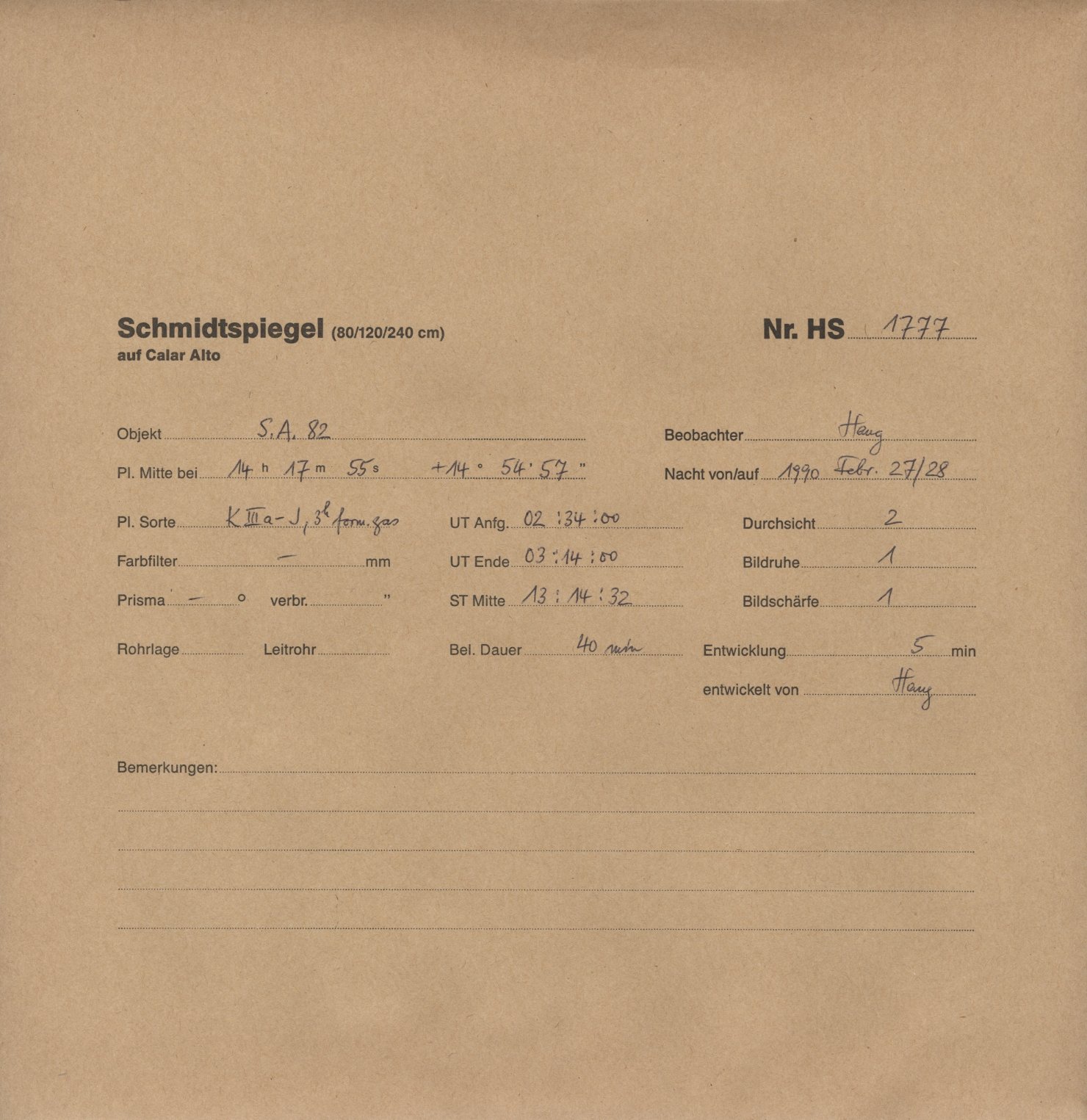 Plate envelope