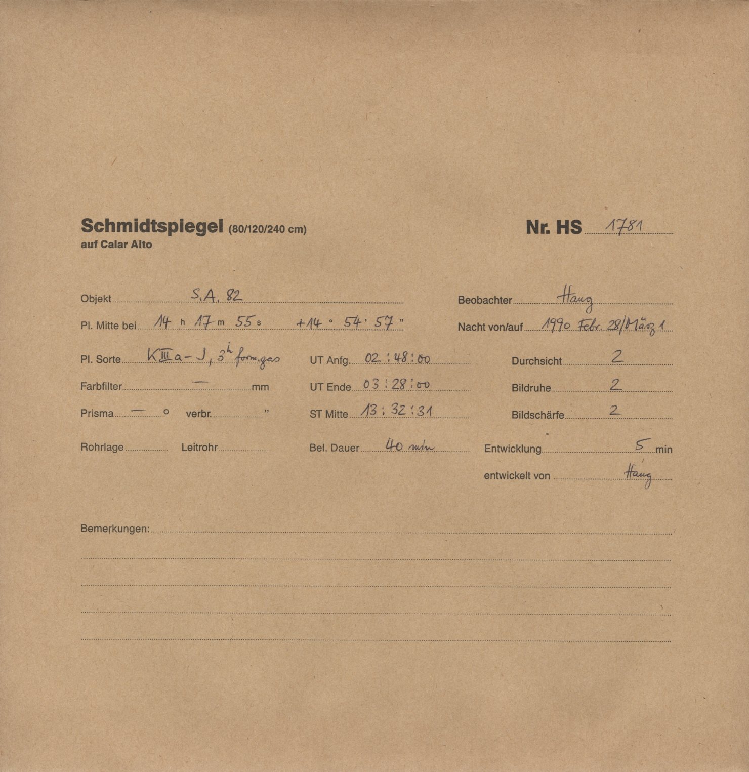 Plate envelope