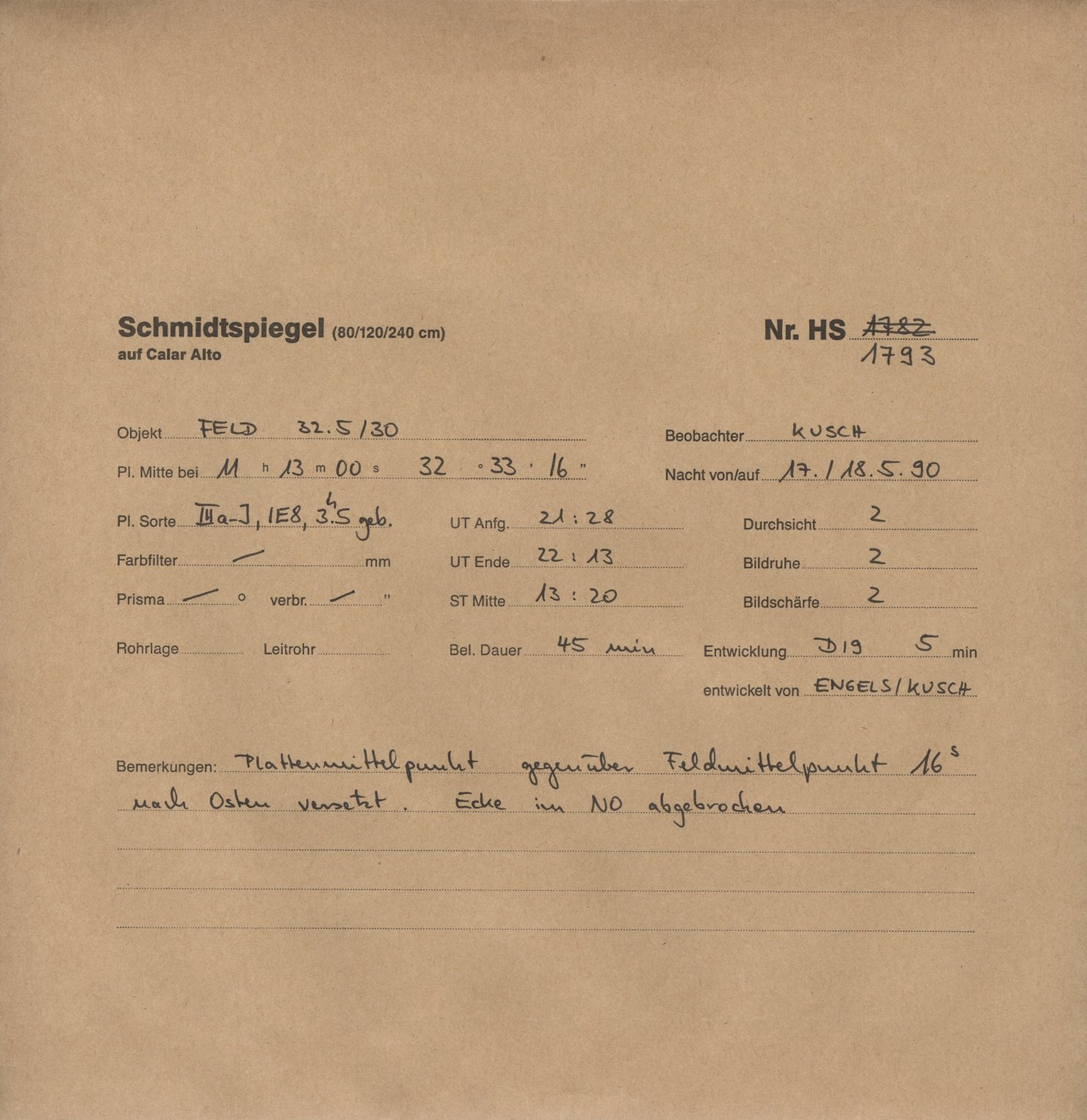 Plate envelope