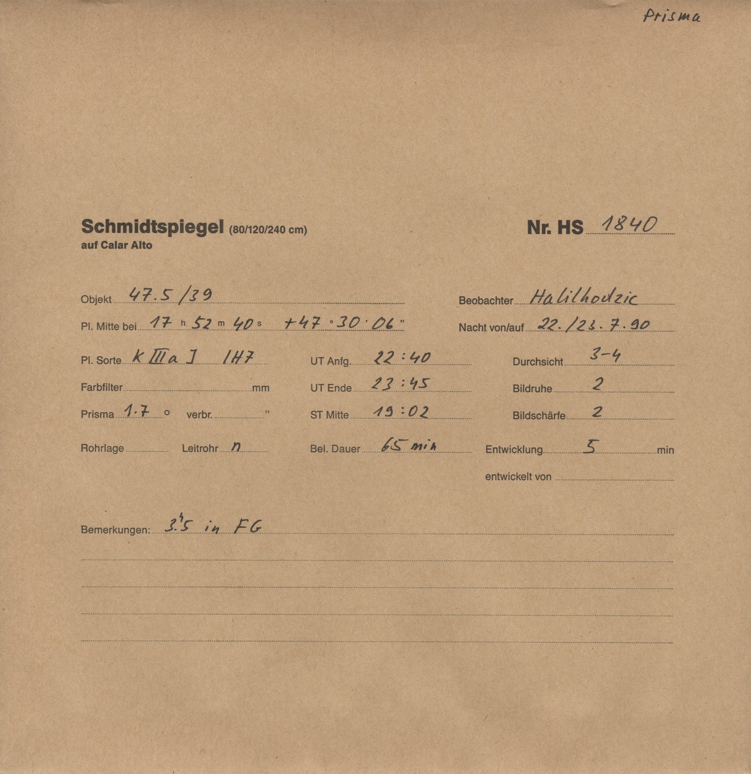 Plate envelope