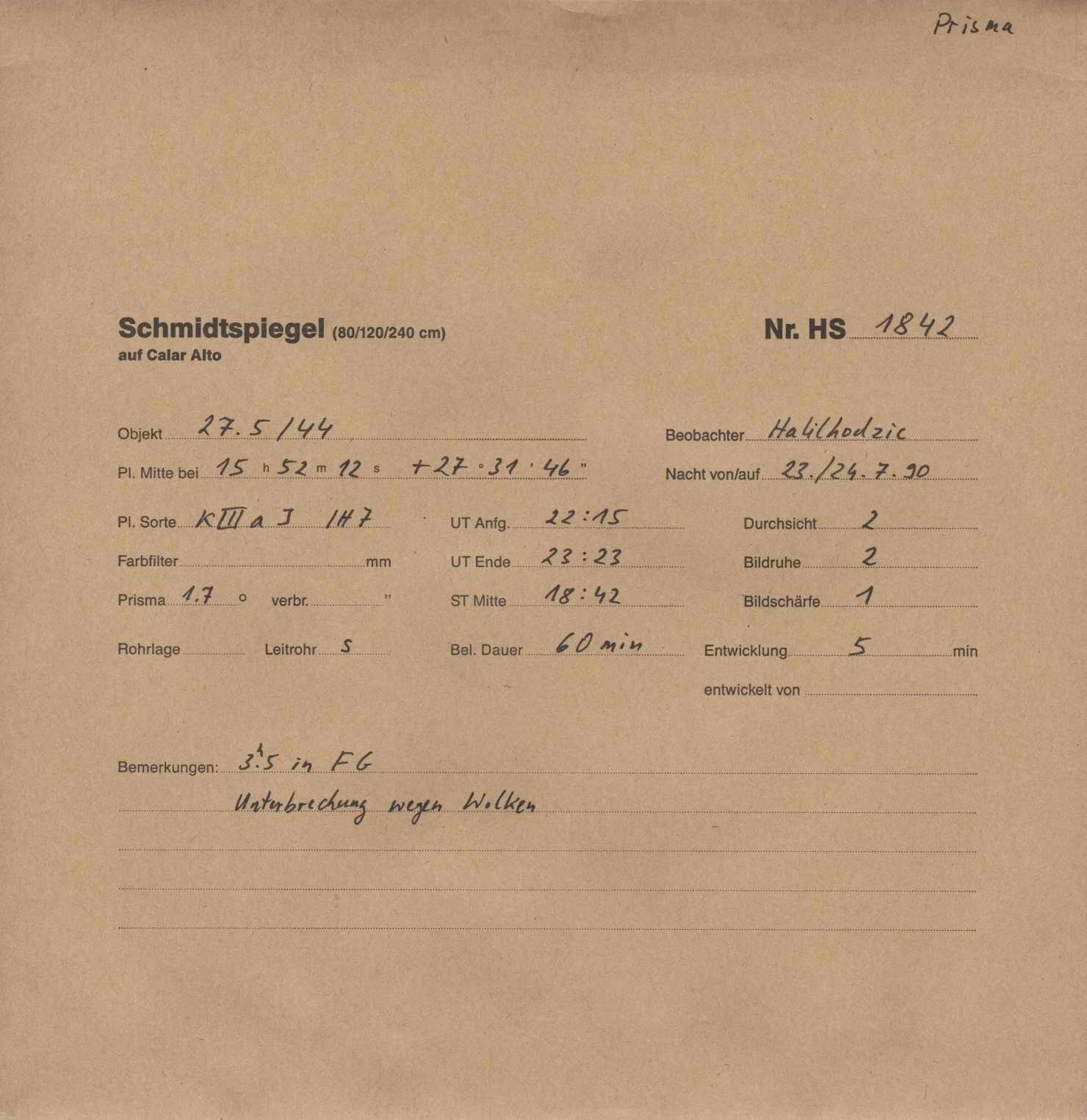 Plate envelope