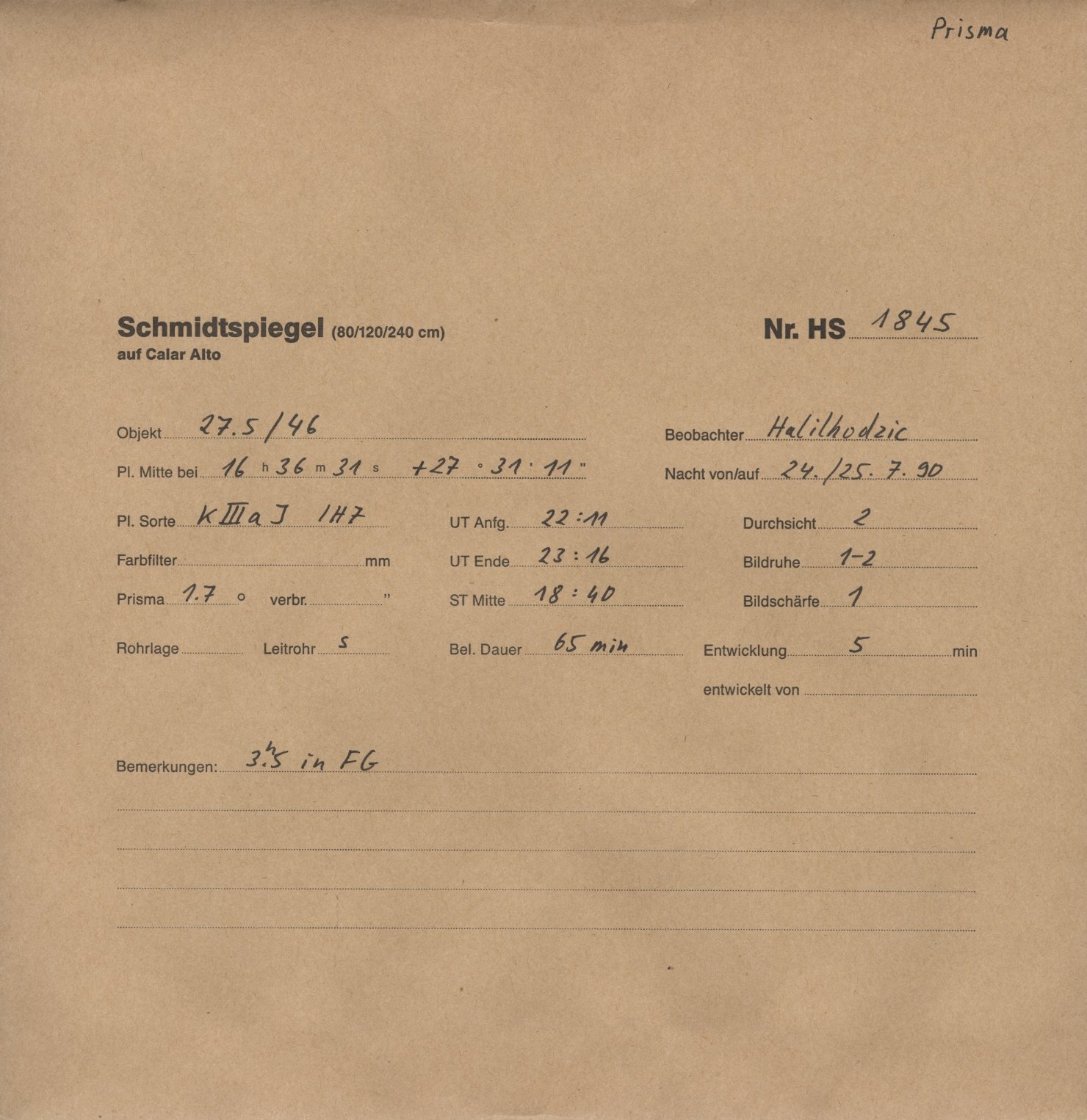 Plate envelope