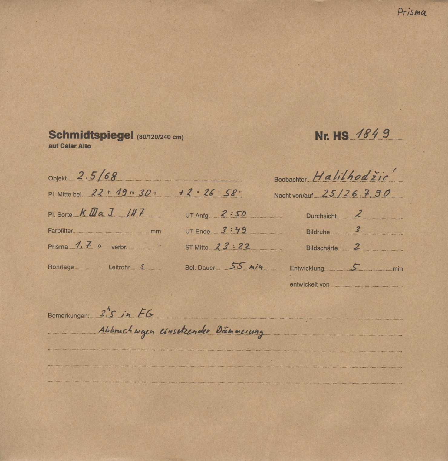 Plate envelope