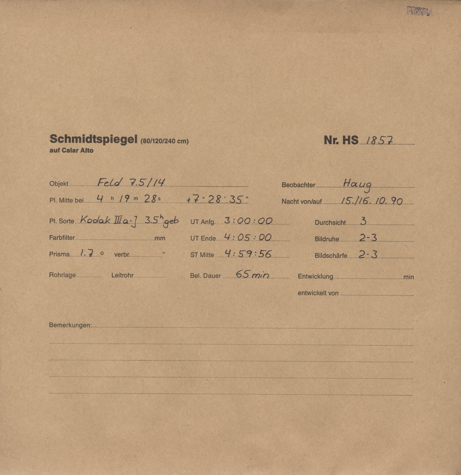 Plate envelope