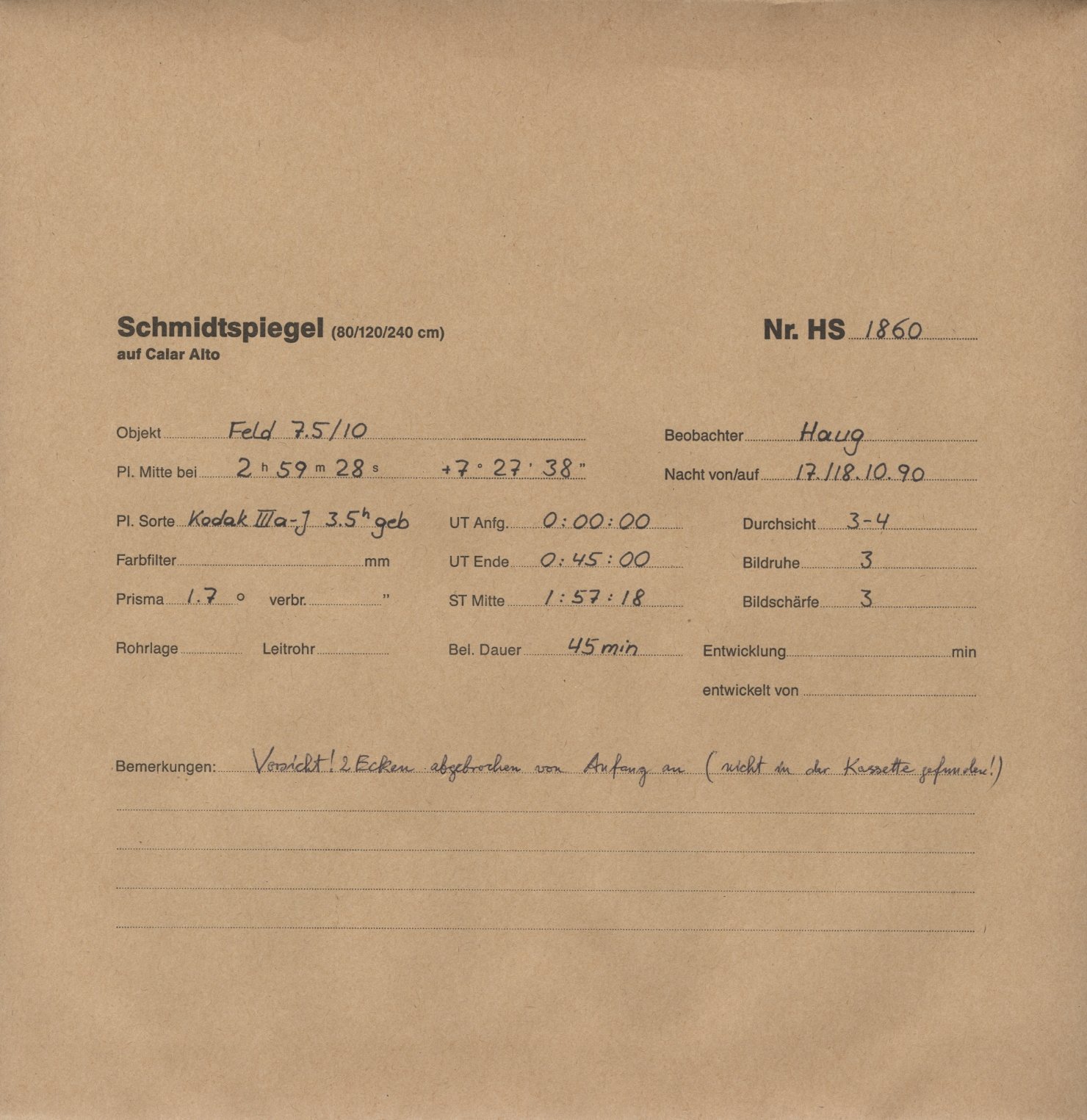 Plate envelope