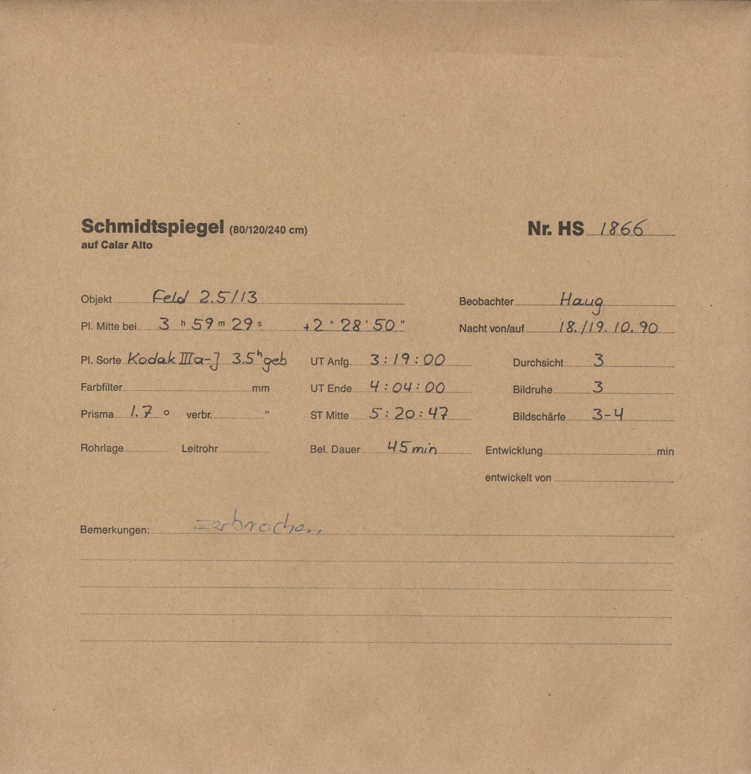 Plate envelope
