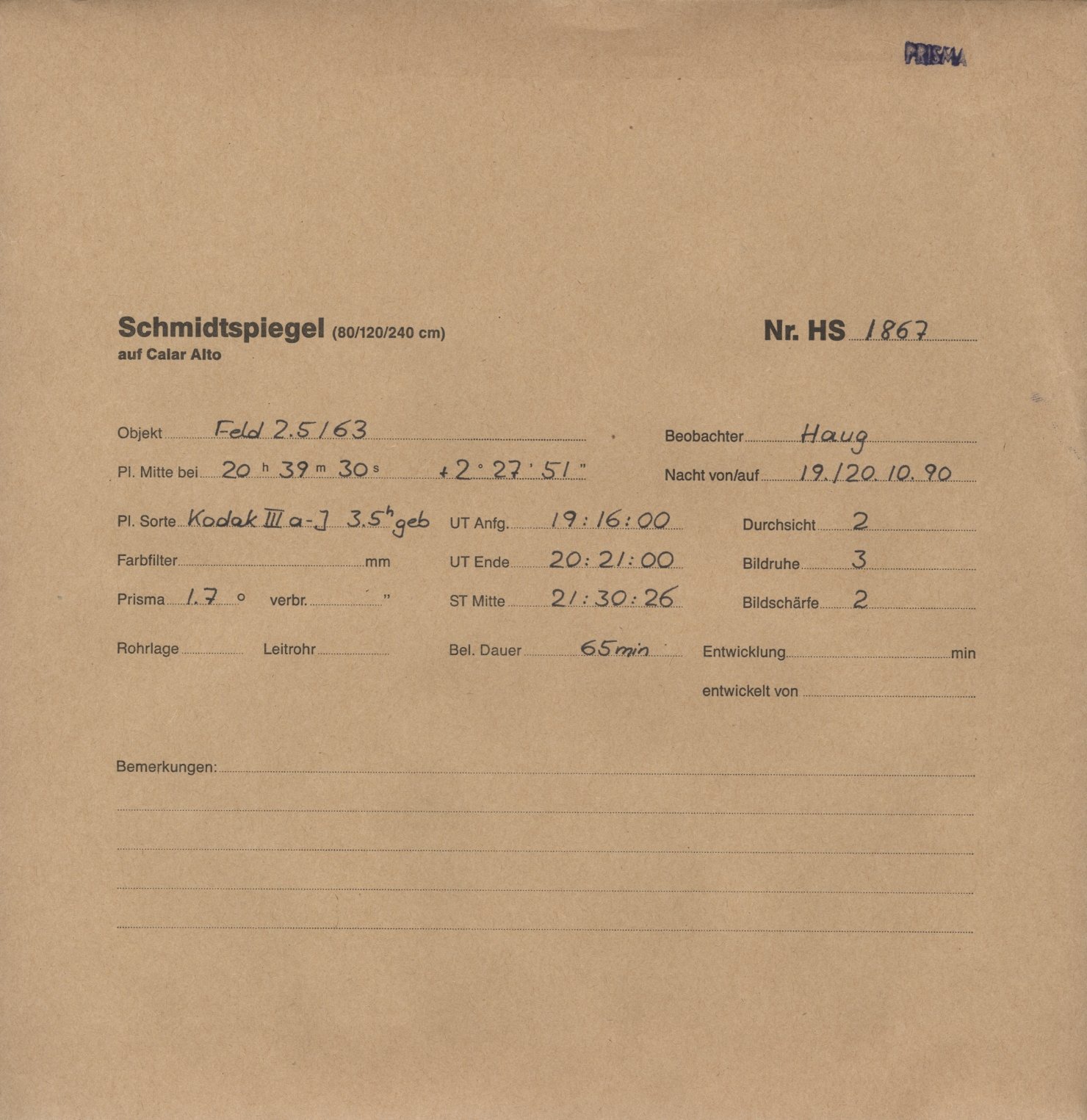 Plate envelope