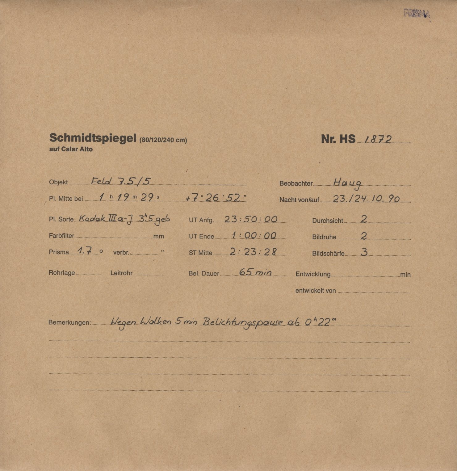 Plate envelope