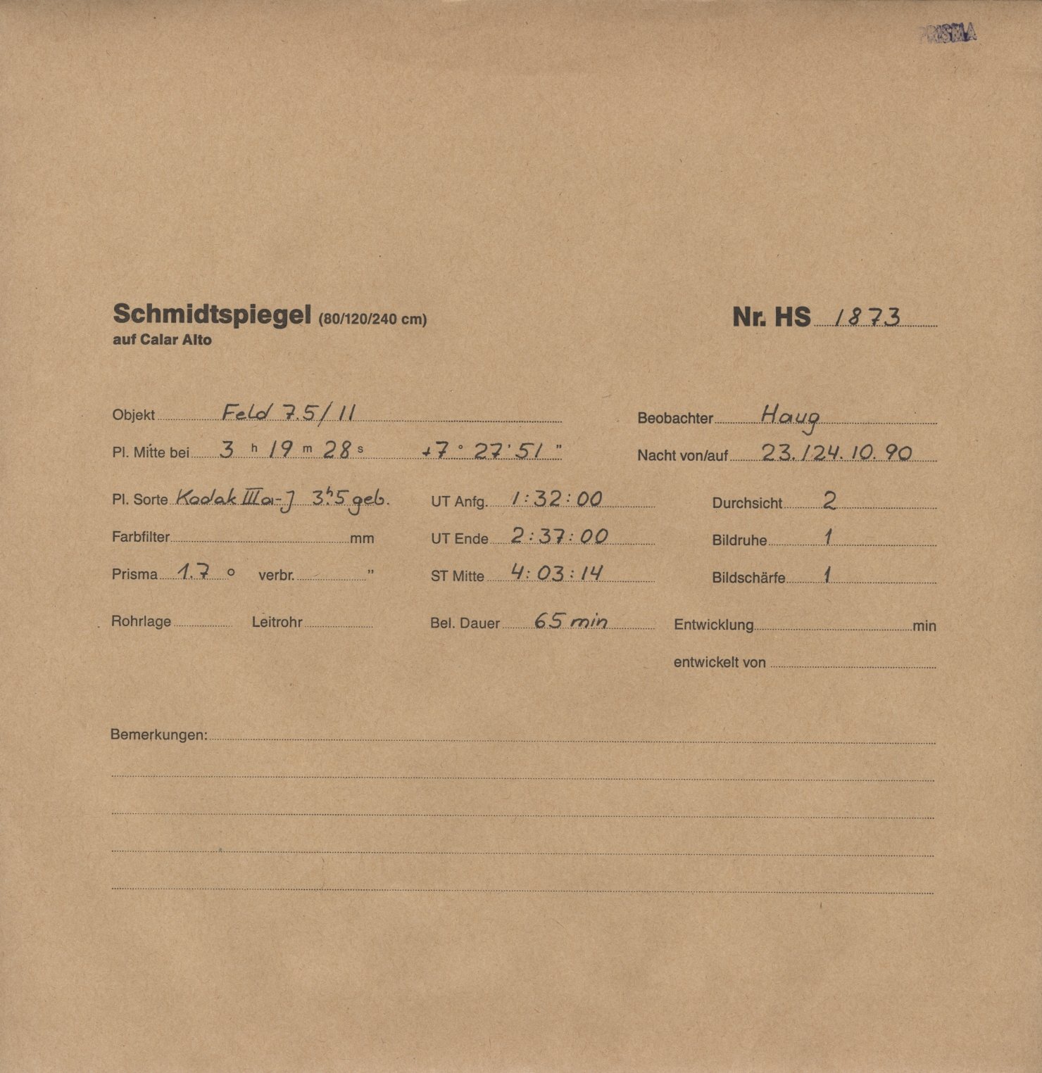 Plate envelope