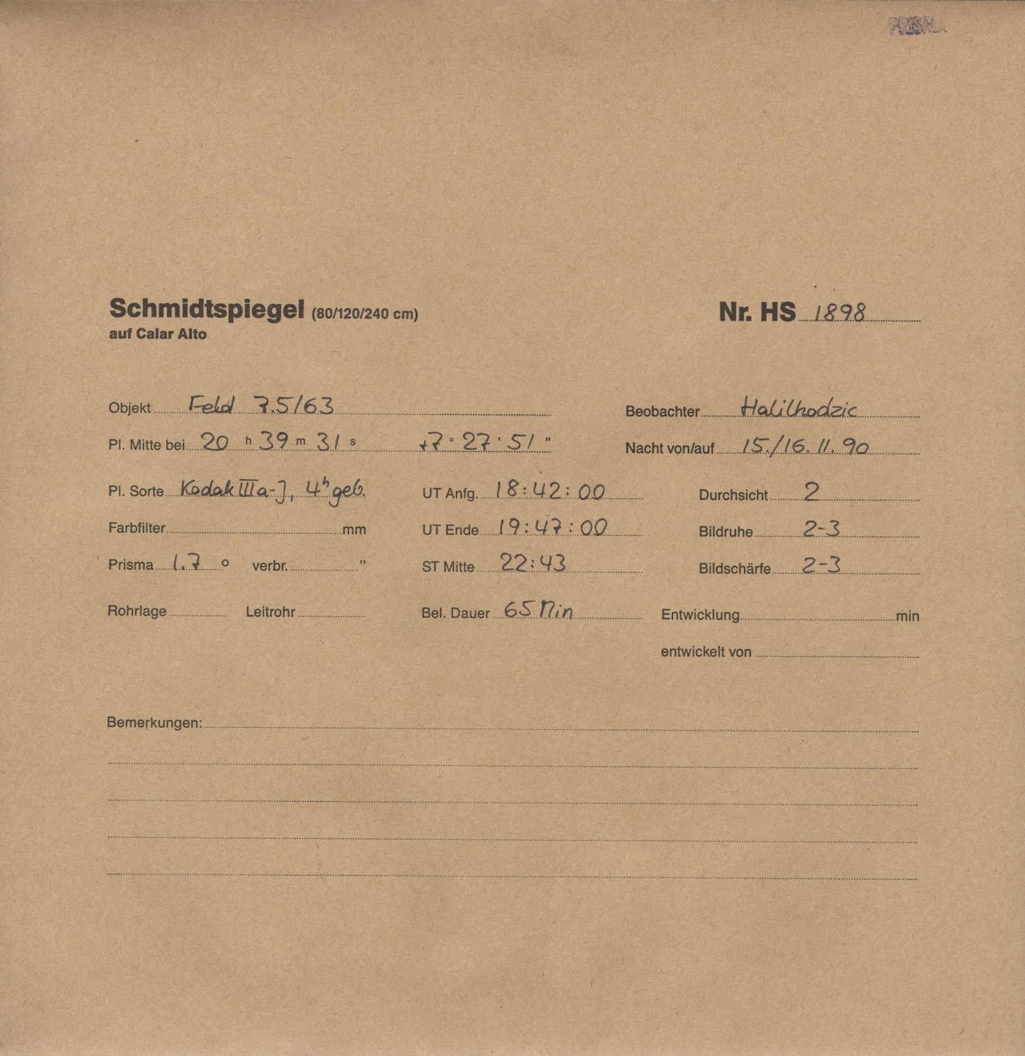 Plate envelope