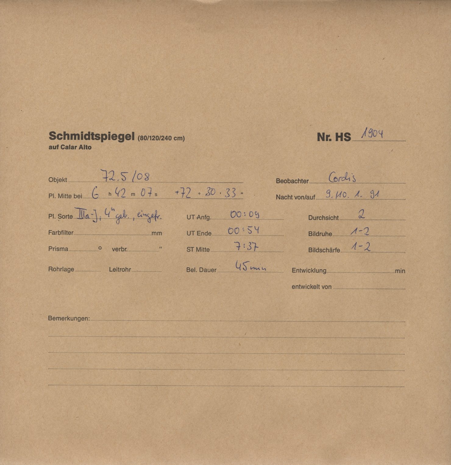 Plate envelope