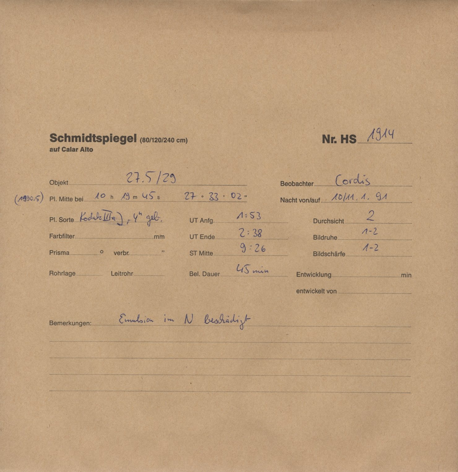 Plate envelope