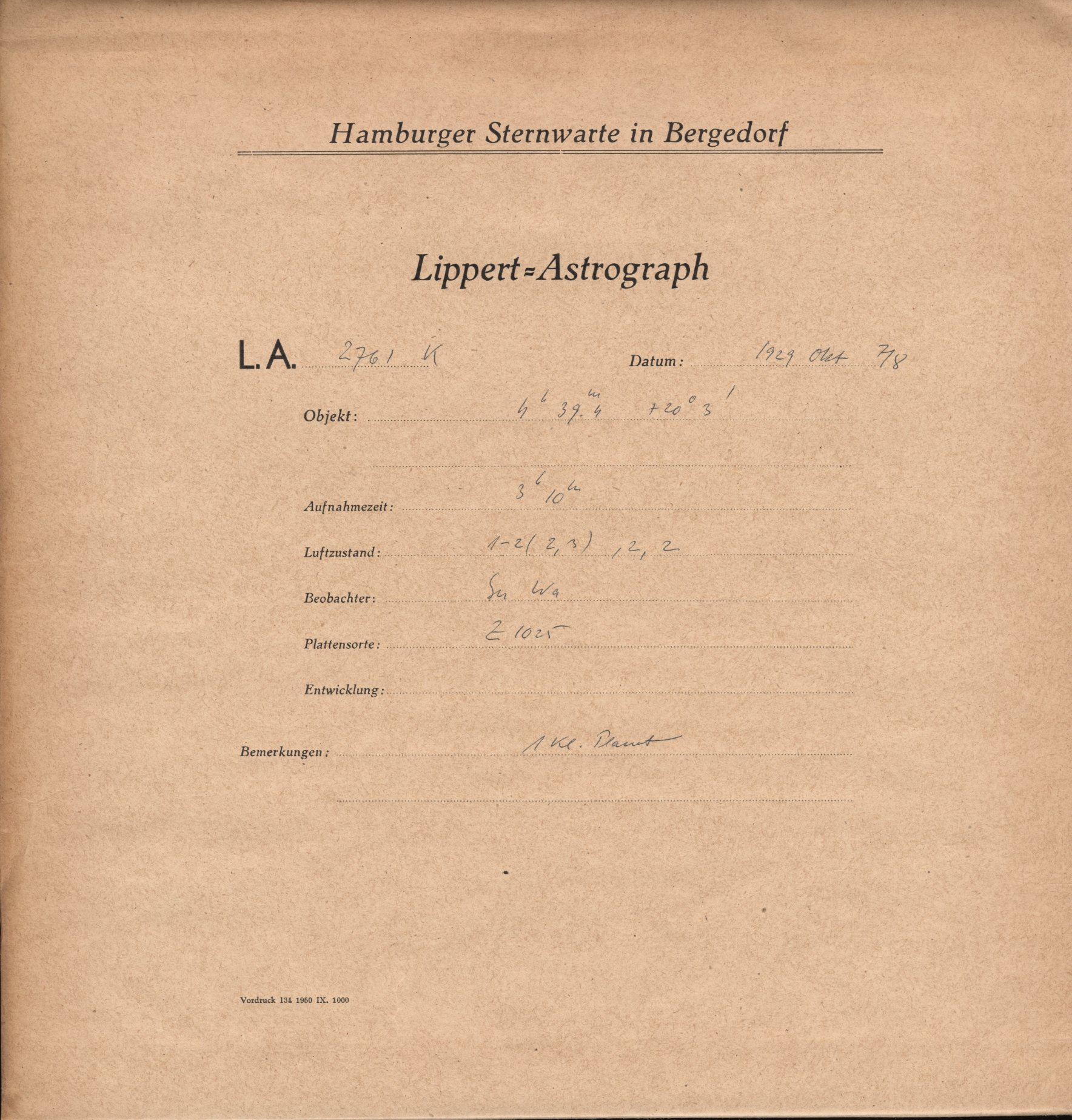 Plate envelope