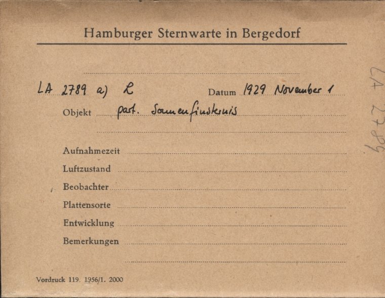Plate envelope