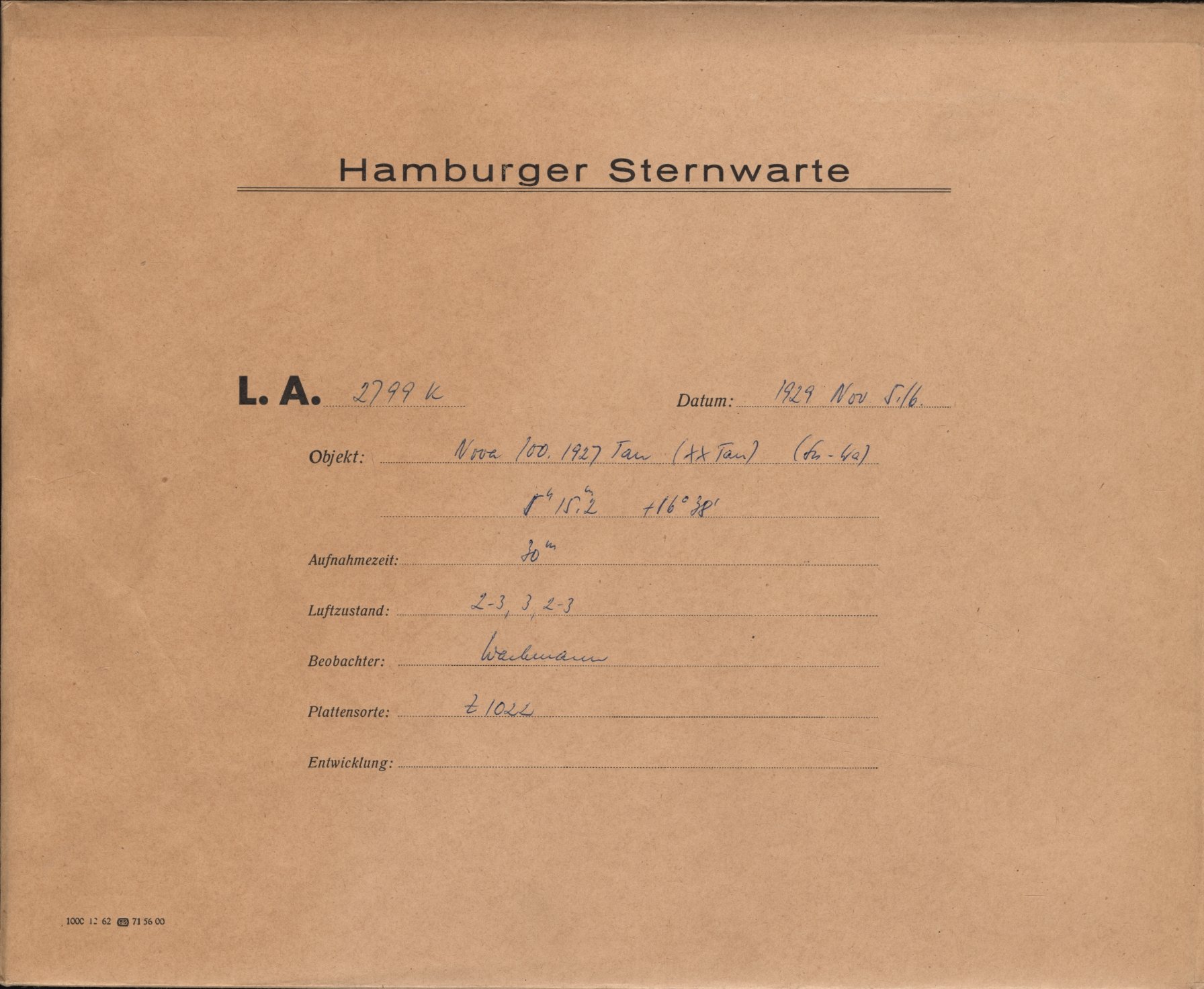 Plate envelope